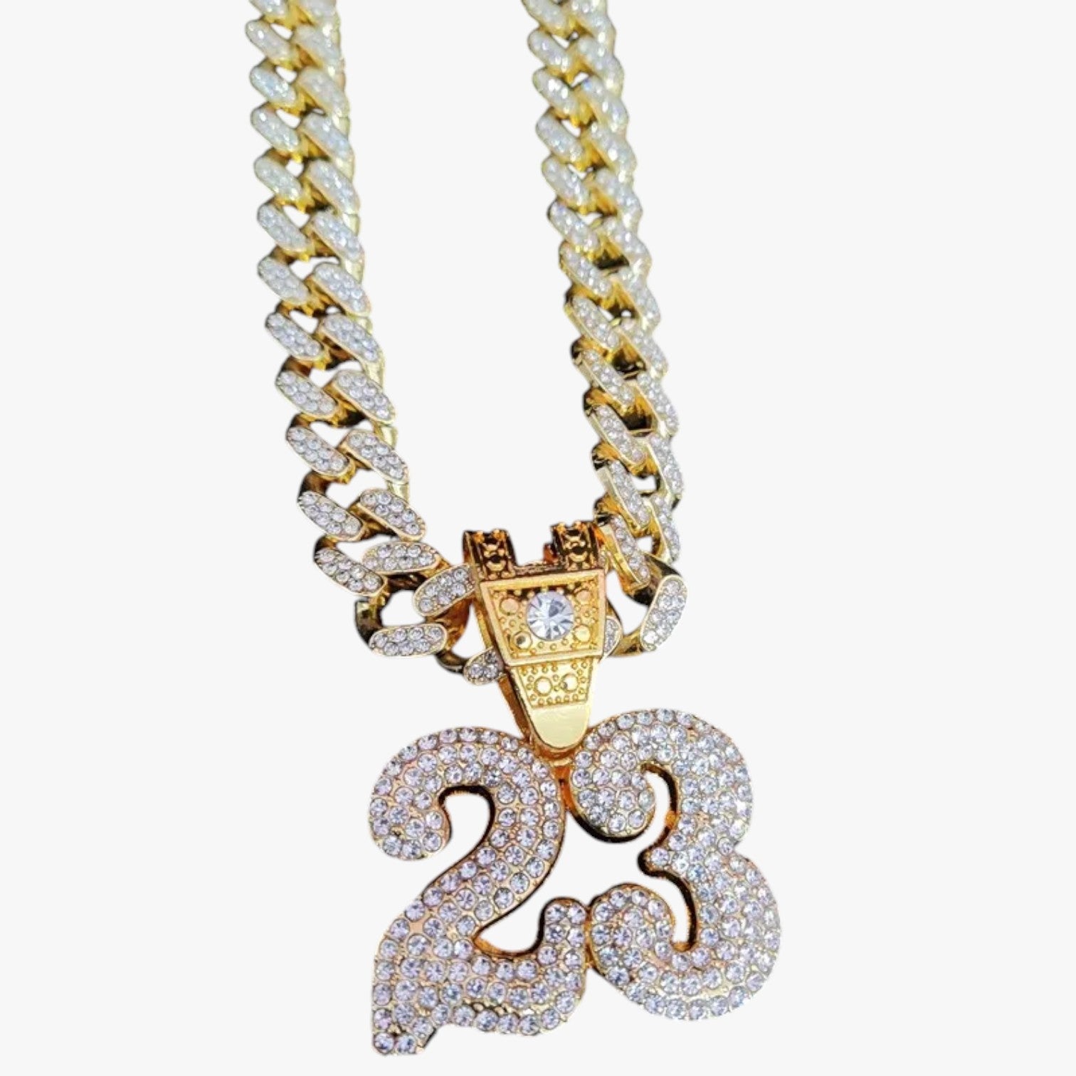 Owen | Bling Nummer 23 Halskæde – Modig & Strålende i Krystal - Guldfarve 20tommer(50cm) - other - {{ product_tags }