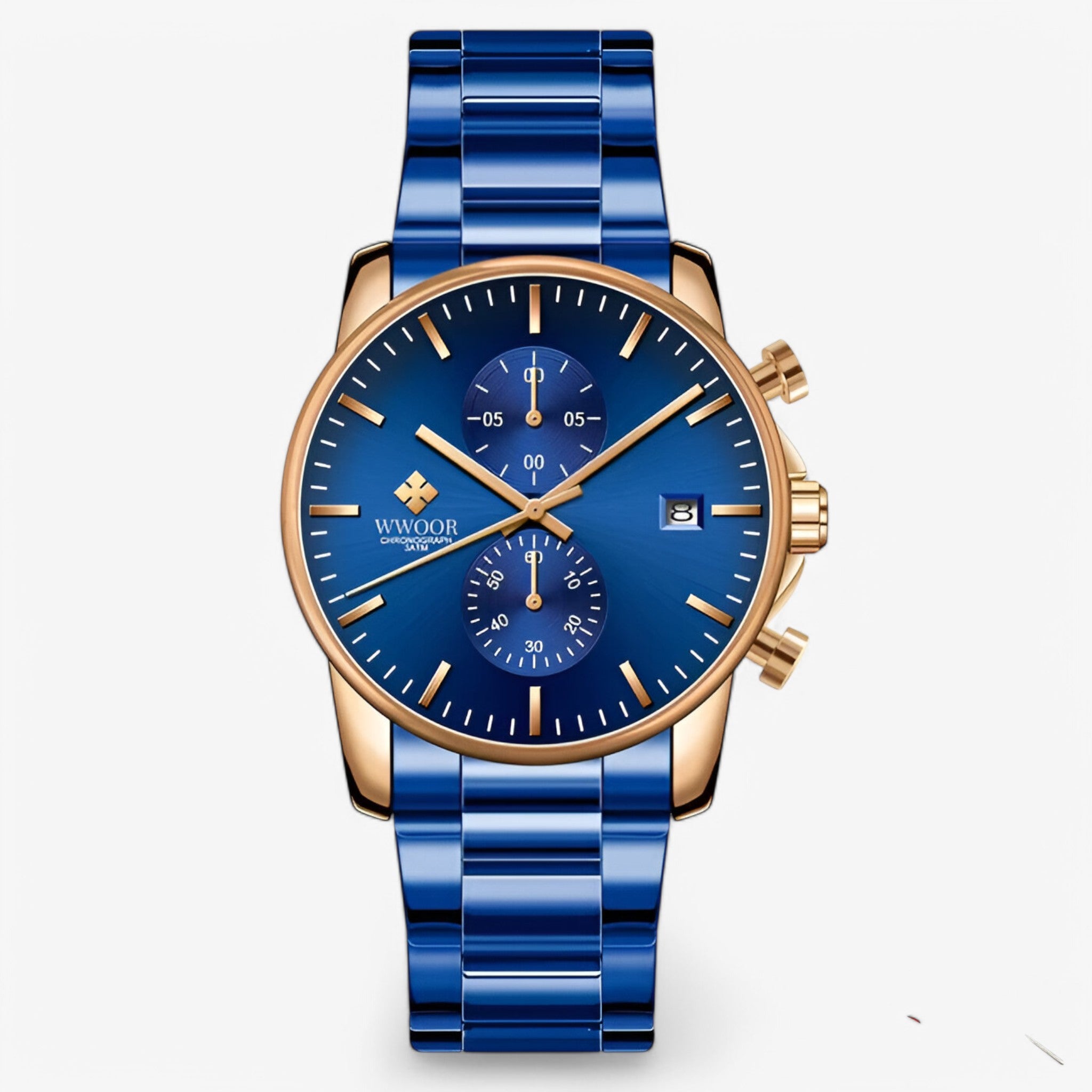 Marko | Letvægts kronograf i rustfrit stål - Blå rose - watches - {{ product_tags }