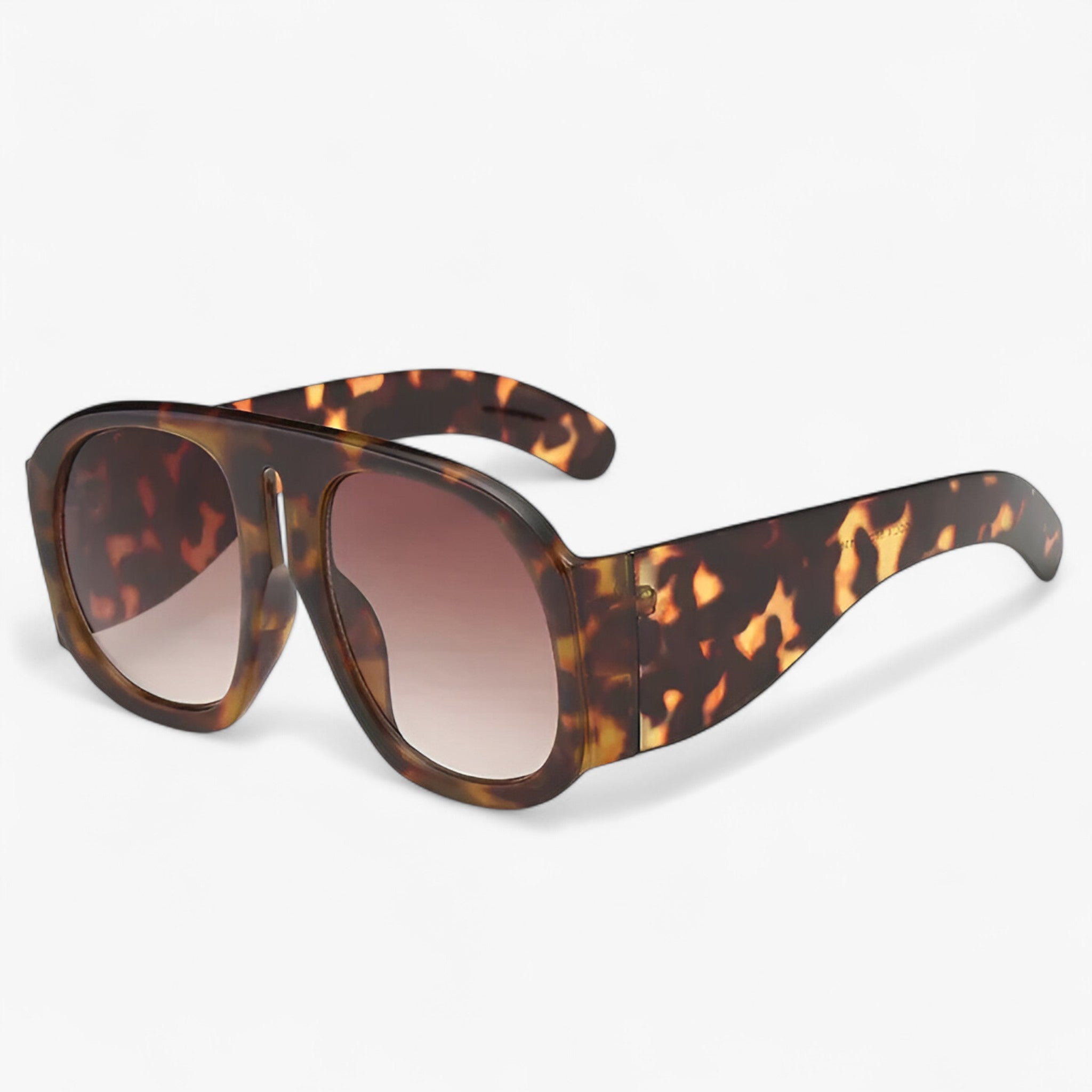 Lorenzo | Retro-stil oversized runde solbriller - Leopard te 1stk - men's fashion - {{ product_tags }