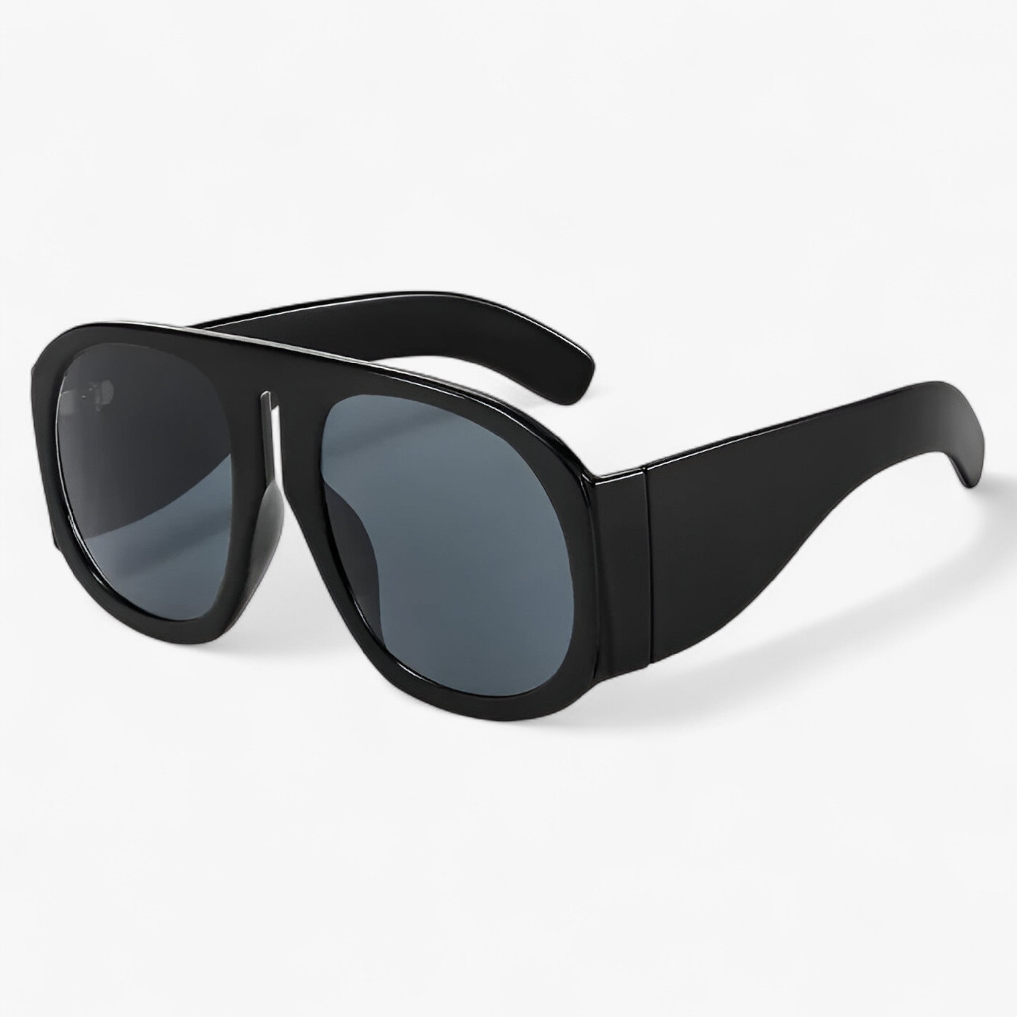 Lorenzo | Retro-stil oversized runde solbriller - Sort Dobbelt Grå 1stk - men's fashion - {{ product_tags }