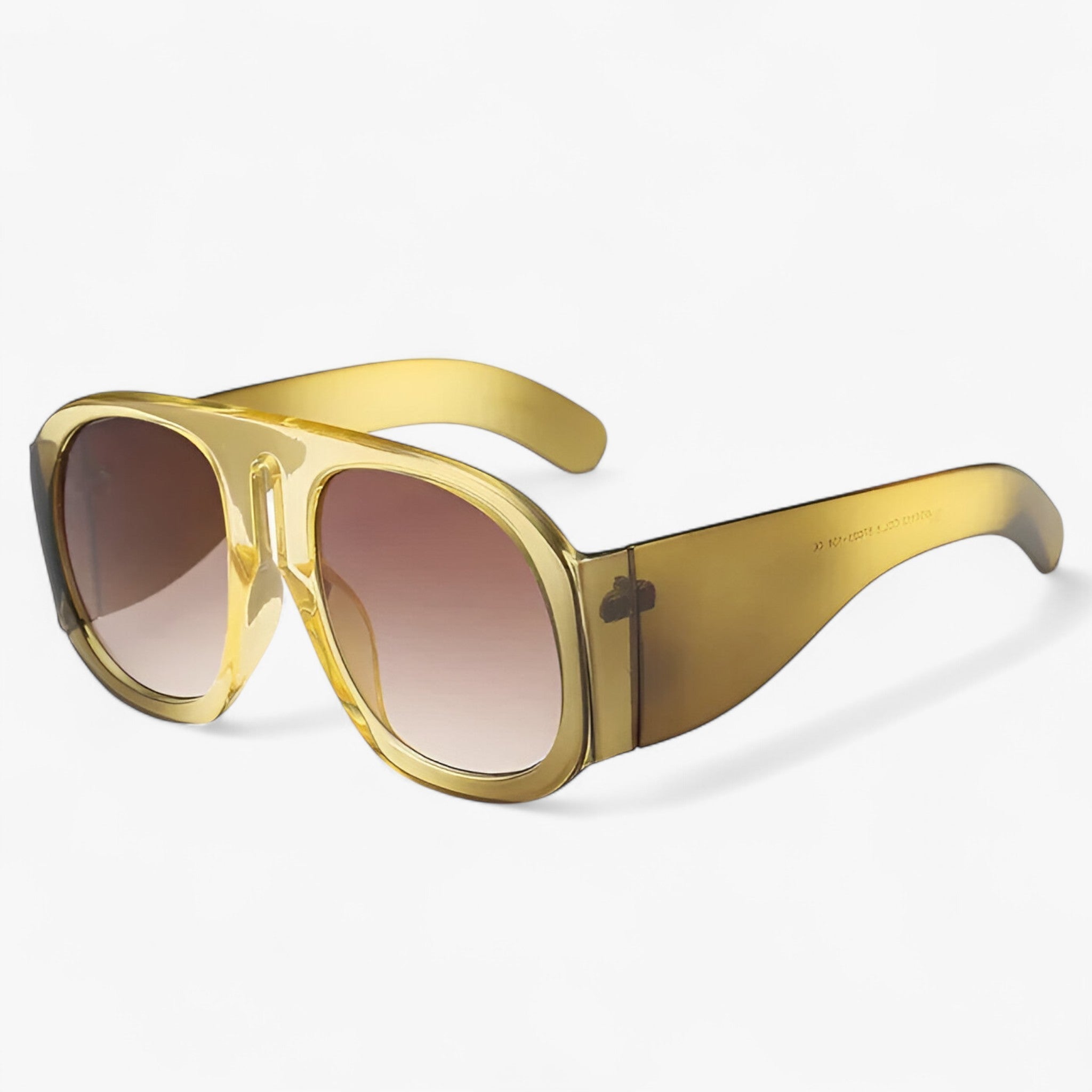 Lorenzo | Retro-stil oversized runde solbriller - Gul te 1stk - men's fashion - {{ product_tags }