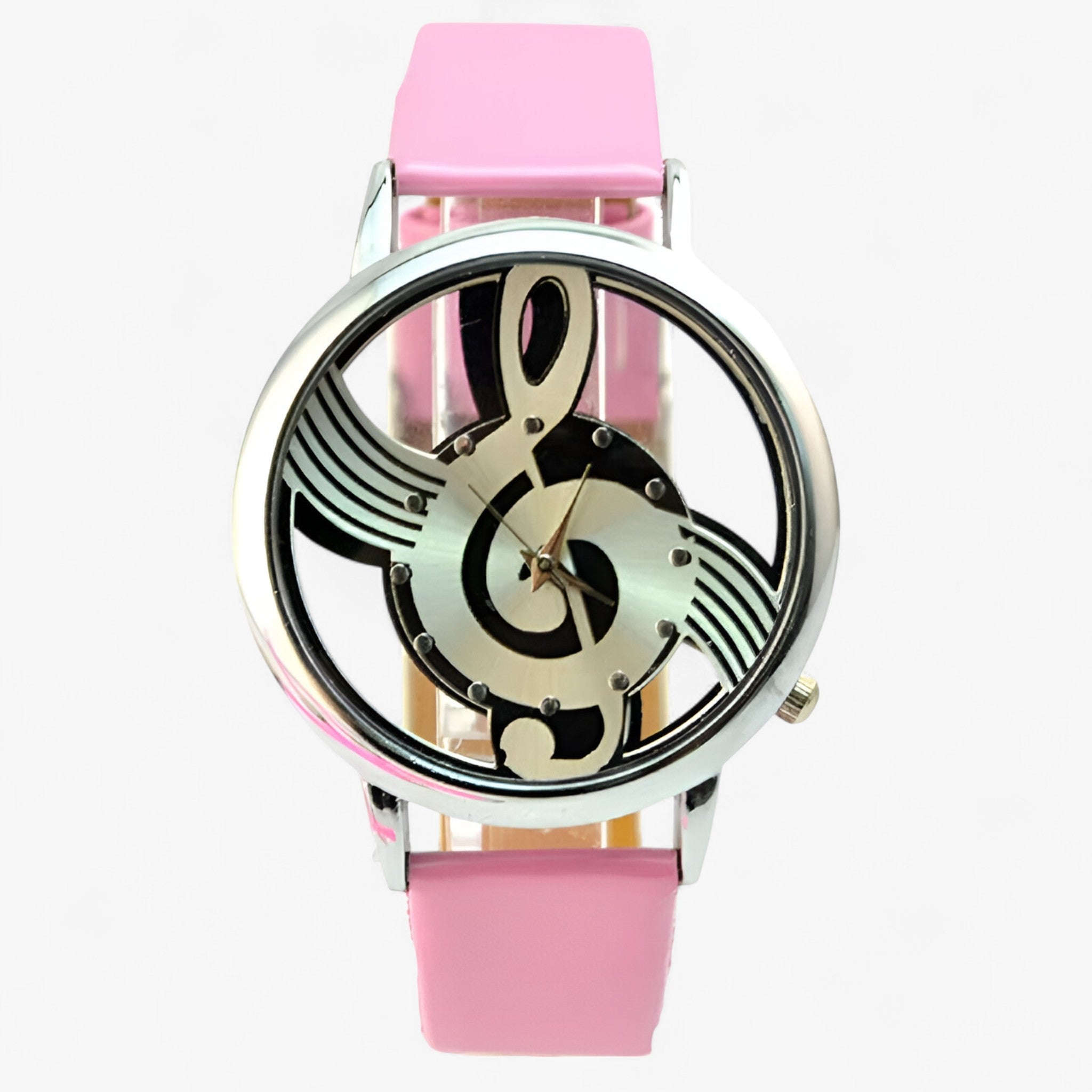 Larissa | Moderigtigt musikur med læderrem - Lyserød - watches - {{ product_tags }