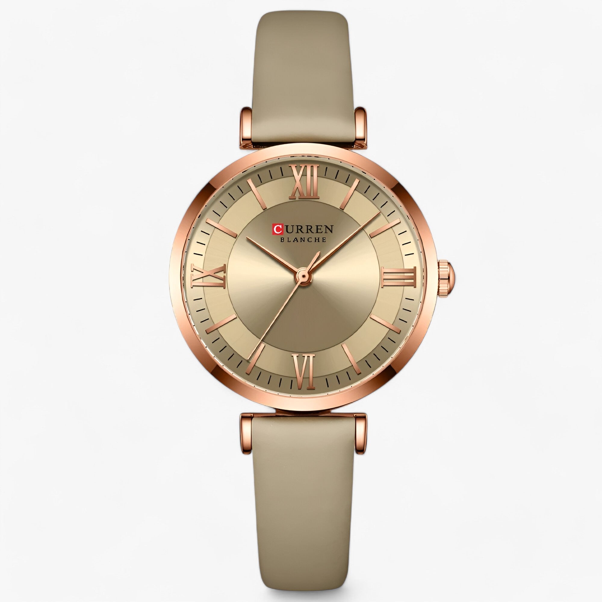 Luksus dameur - elegant og enkelt kvartsdesign - khaki - watches - {{ product_tags }
