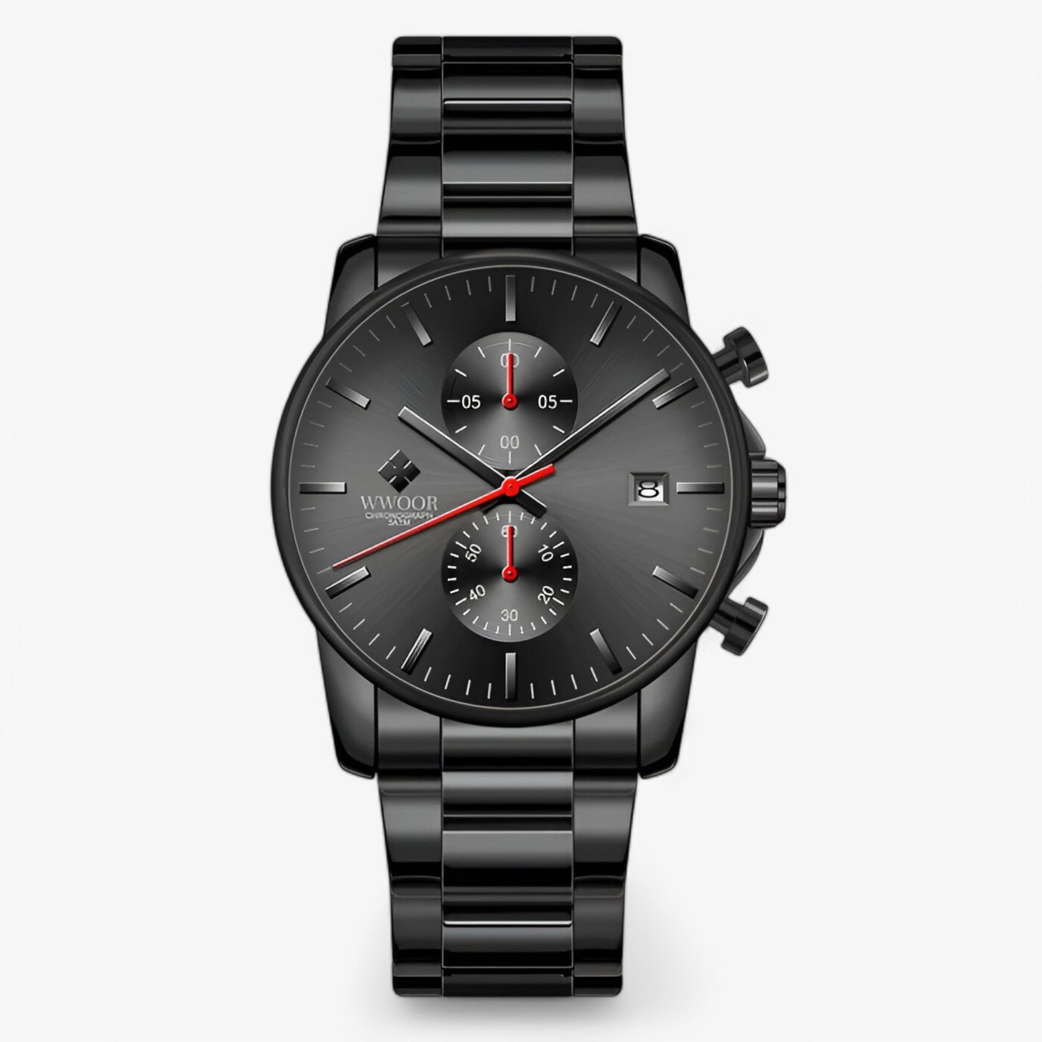 Marko | Letvægts kronograf i rustfrit stål - Sort rød - watches - {{ product_tags }