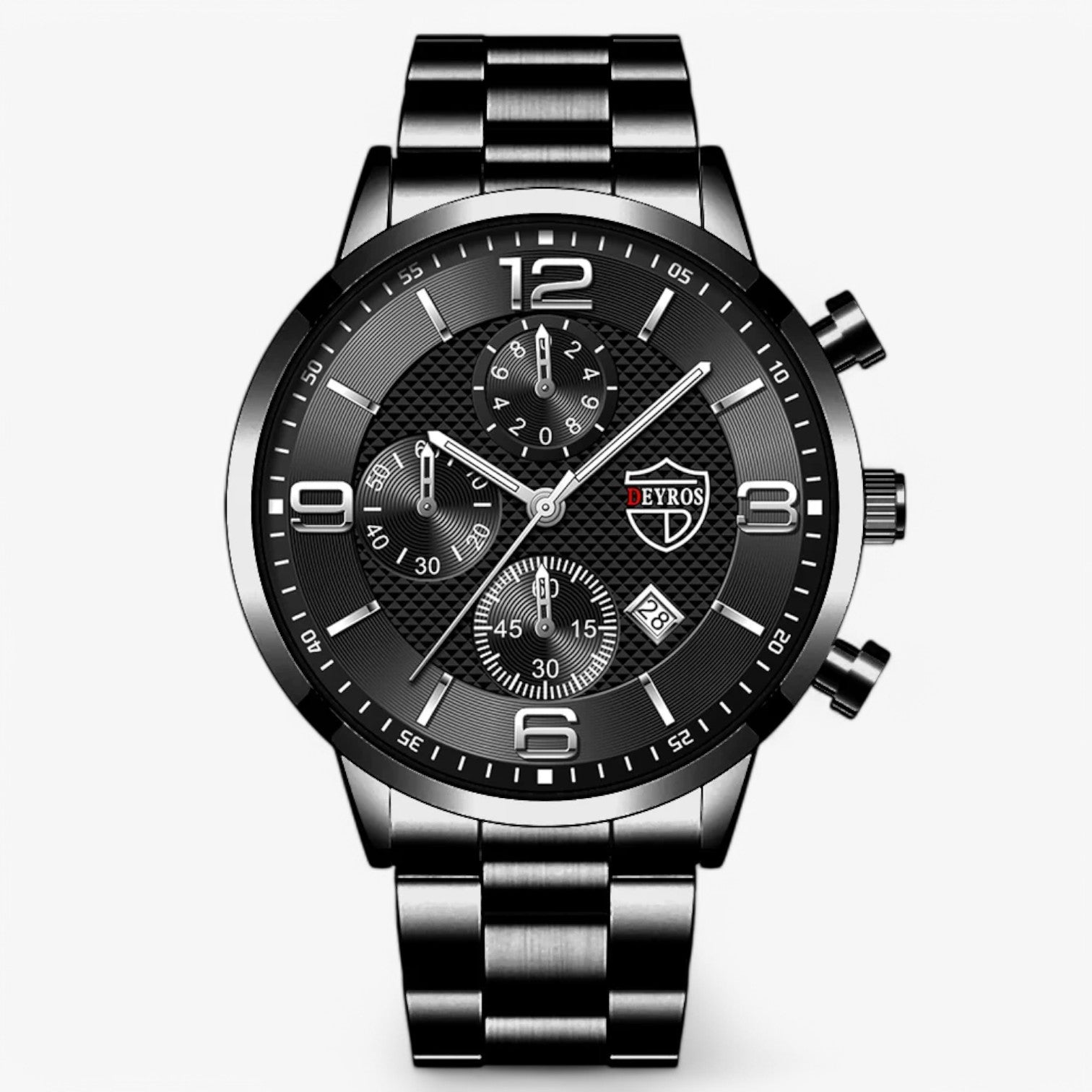 Emilio | Luksus & Præcision – Stål Herreur med Luminøse Funktioner - Sort Sølv - watches - {{ product_tags }
