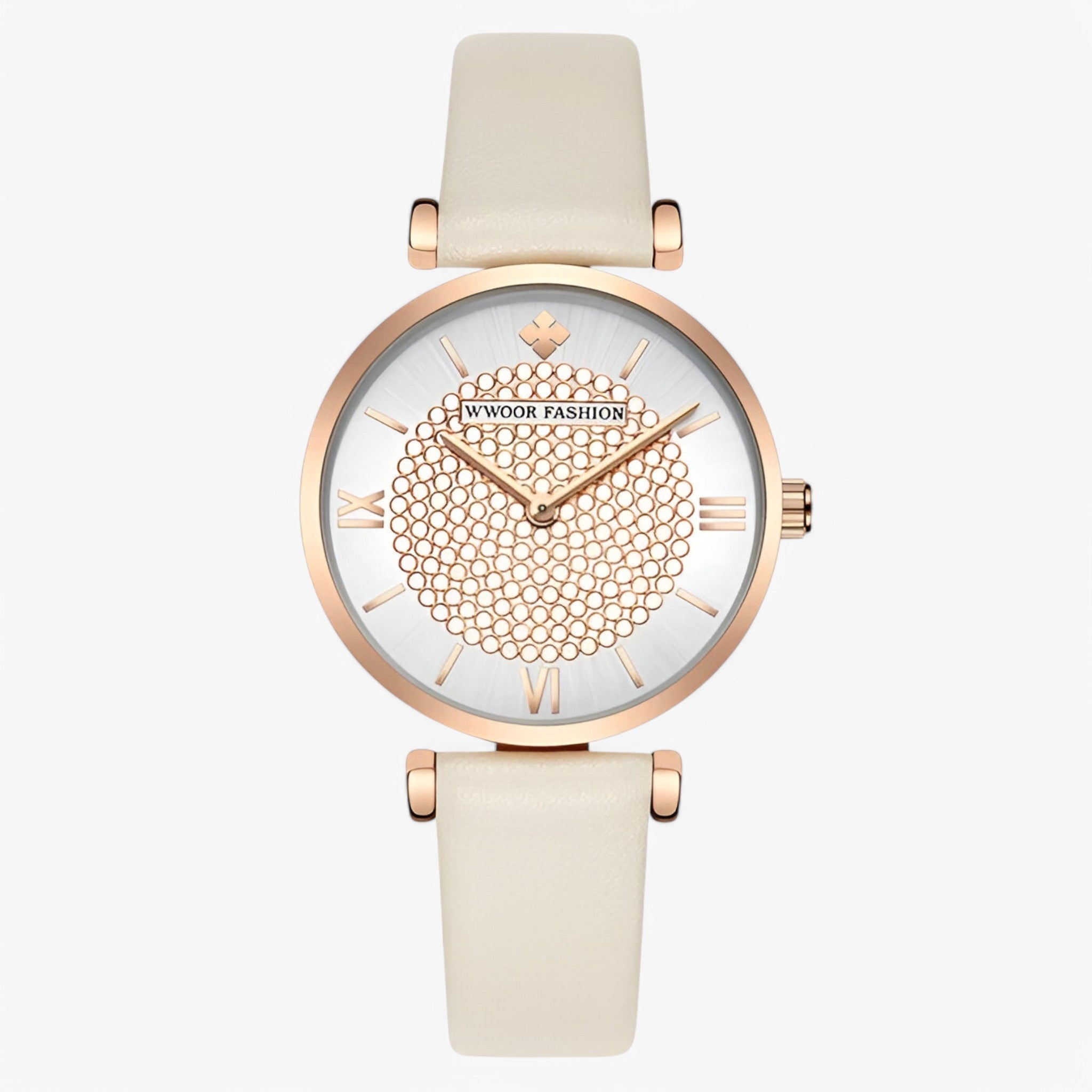 Valeria | Elegant rødt læderur - hvid - watches - {{ product_tags }