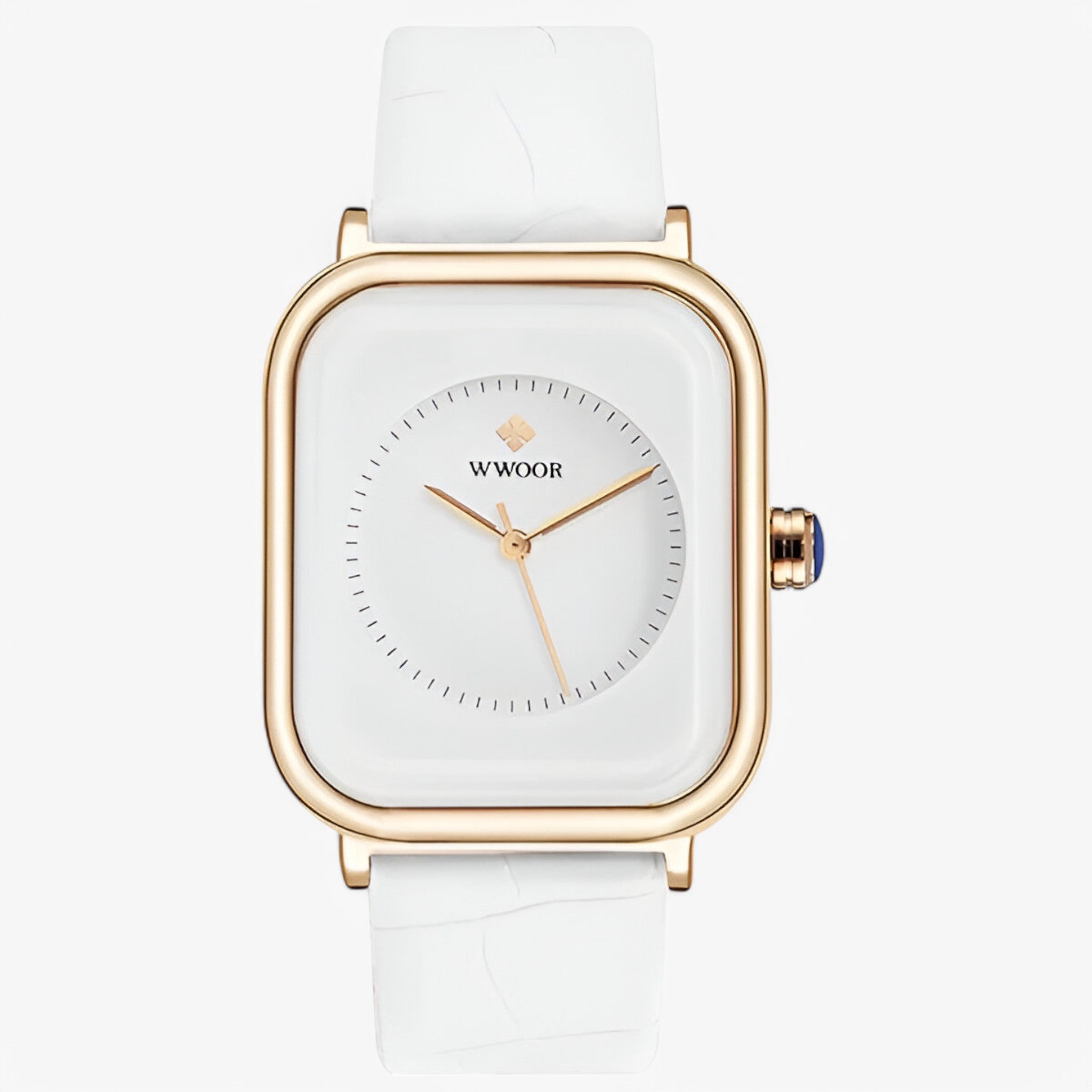 Elena | Luxe horloge met leren armband - hvid - watches - {{ product_tags }