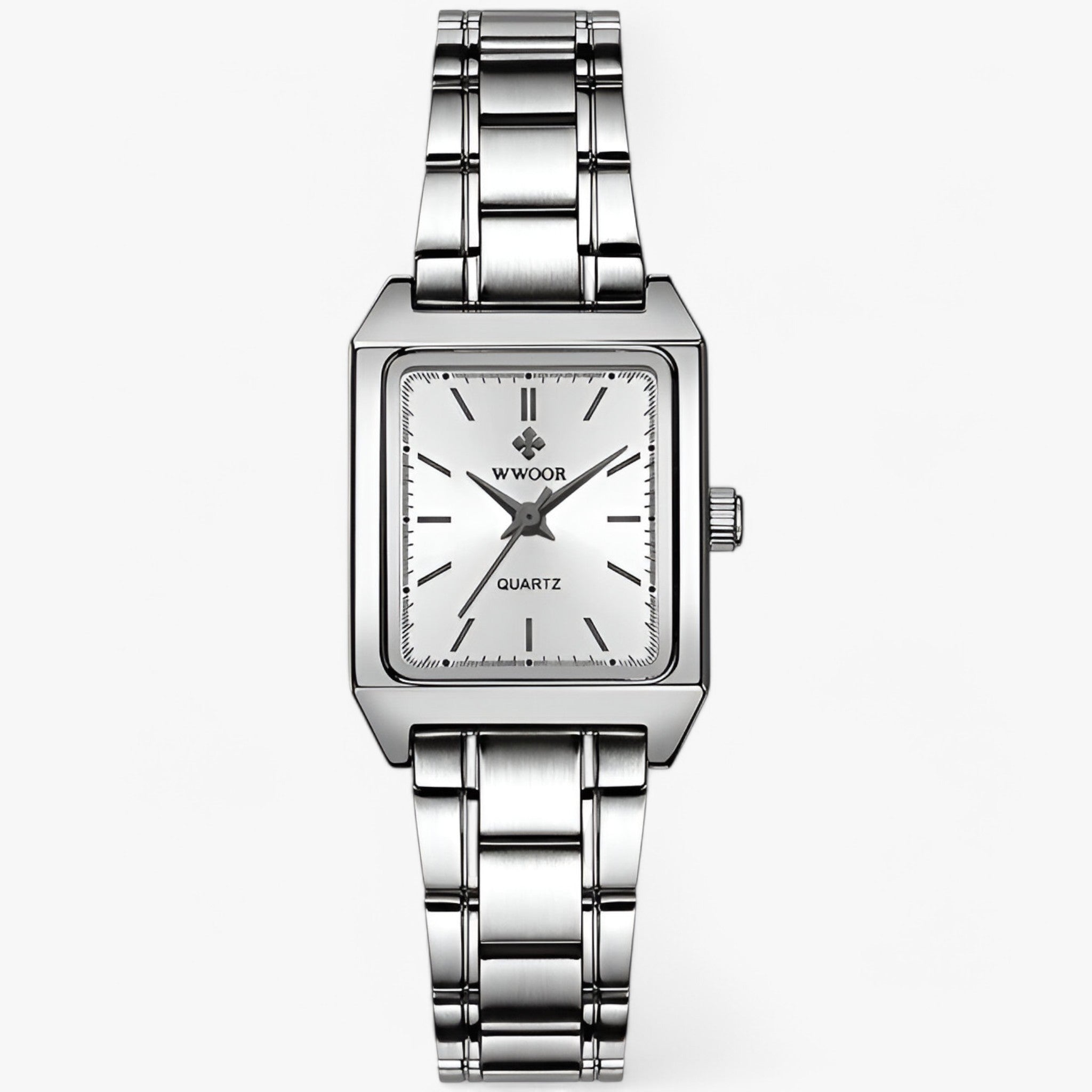 Isabelle | Luksus rektangulært diamantur - Hvidt stål - Isabelle | Luksus rektangulært diamantur- €25 - {{ product_tags }