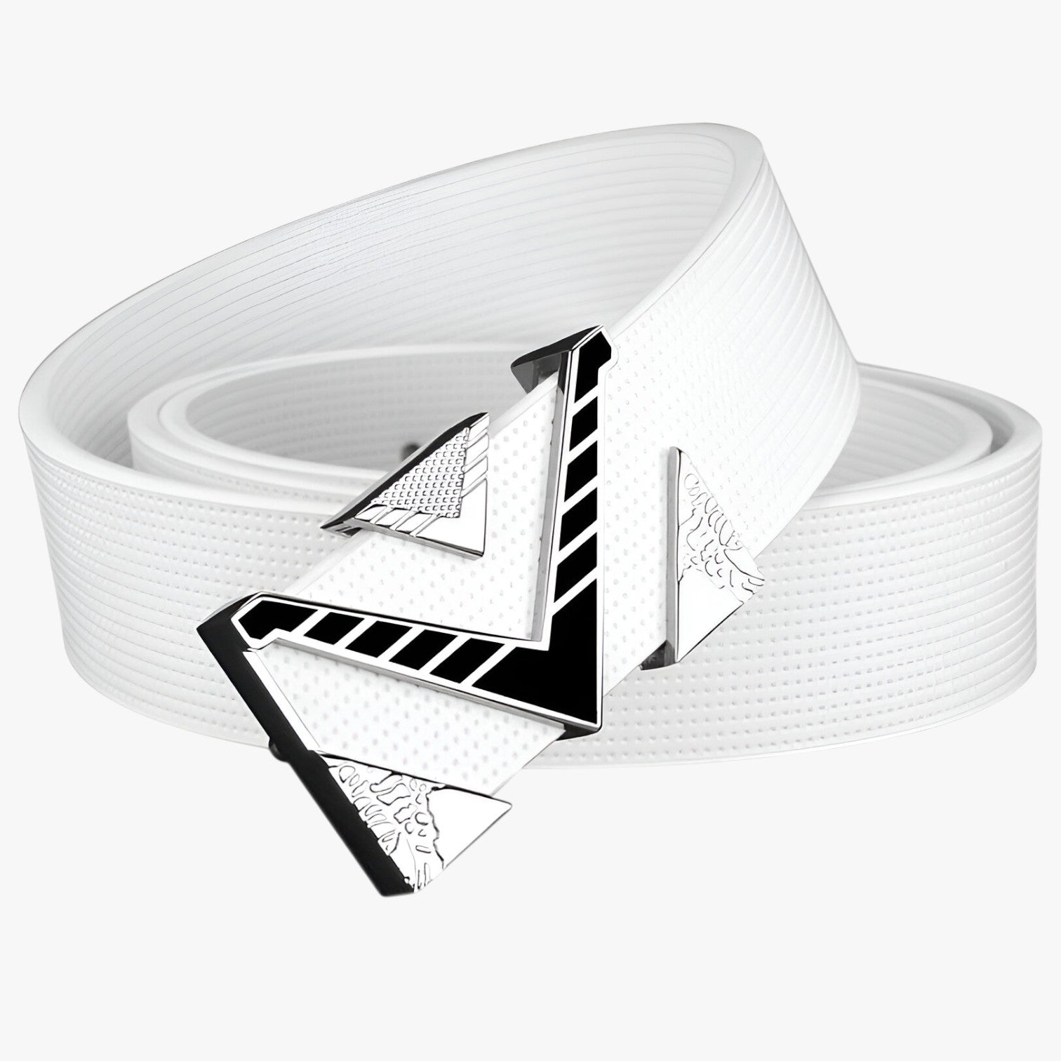 Isaac | Elegant talje med V-guldspænde - Hvid og sort spænde - men's fashion - {{ product_tags }