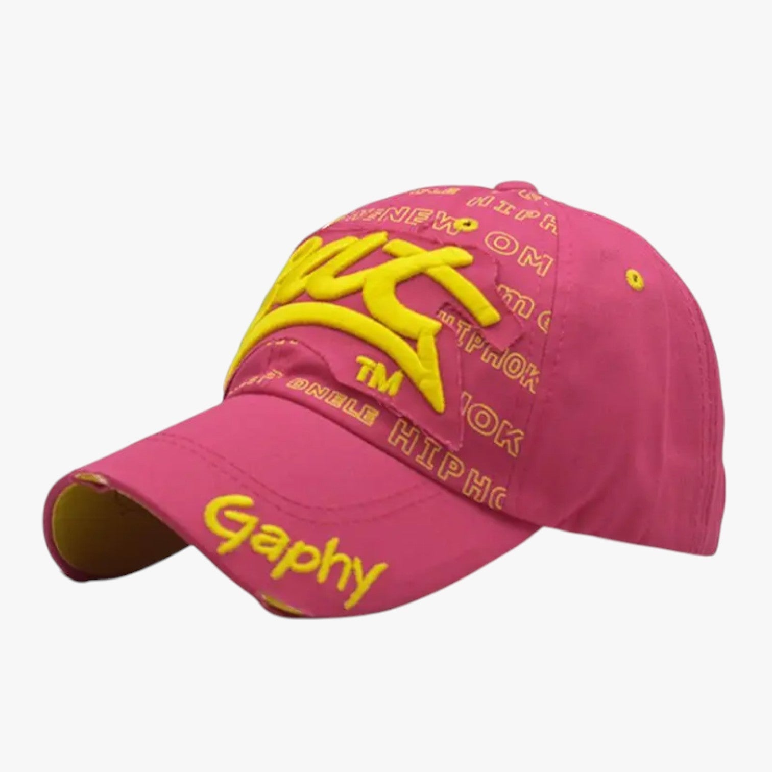 Harlan | Herre bomulds snapback - Cool stil med haj broderi - Pink Gul XXL >8Å - men's fashion - {{ product_tags }