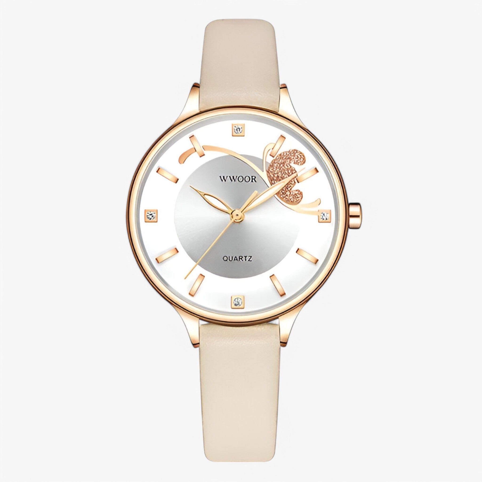 Vivian | Luksus hvidt læder quartz ur - hvid - watches - {{ product_tags }