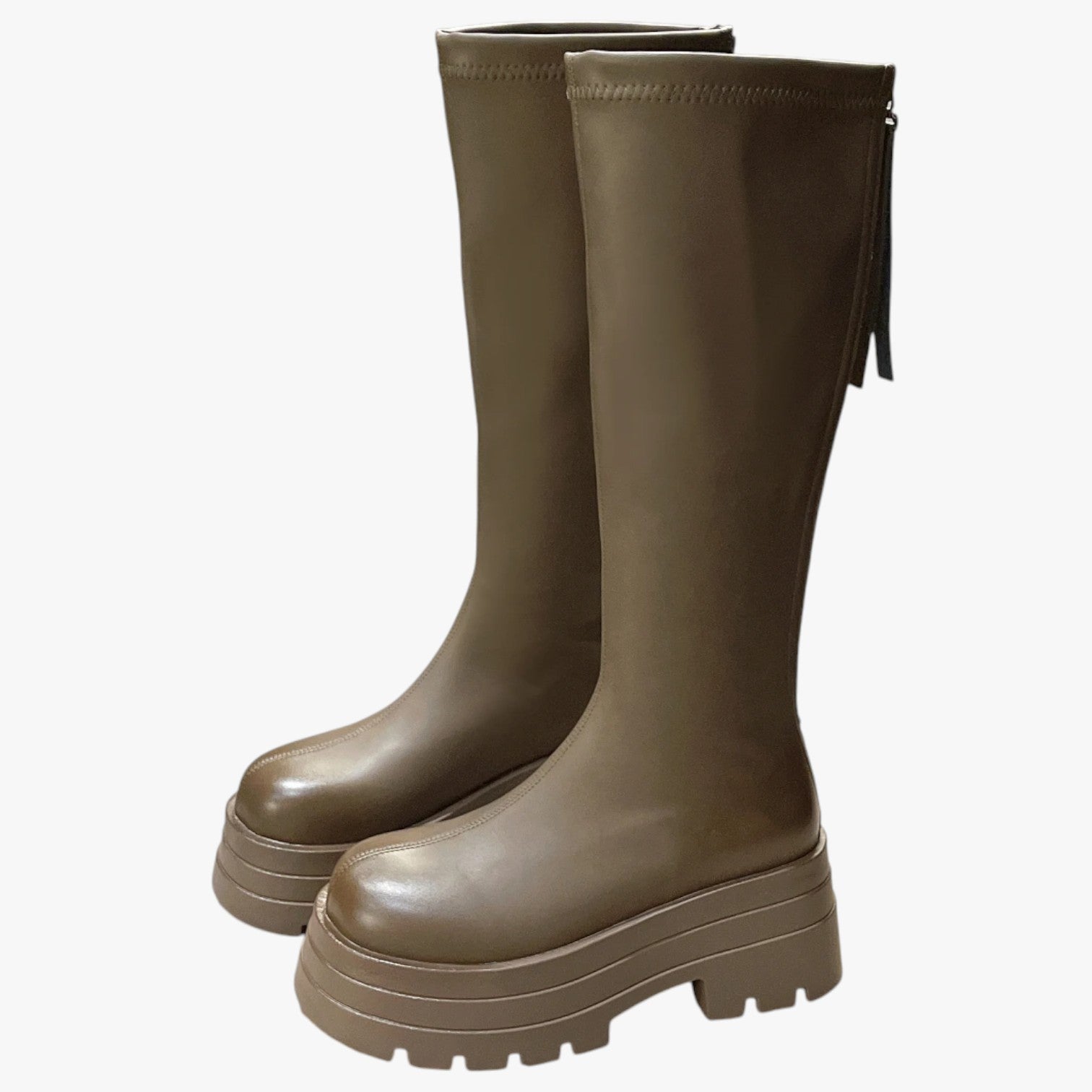 Mina | Kvinders Mode Trendy Tøjl med Lynlås, Tyk Sål & Ekstra Komfort over Knæet - - Mina | Kvinders Mode Trendy Tøjl med Lynlås, Tyk Sål & Ekstra Komfort over Knæet - €25 - {{ product_tags }