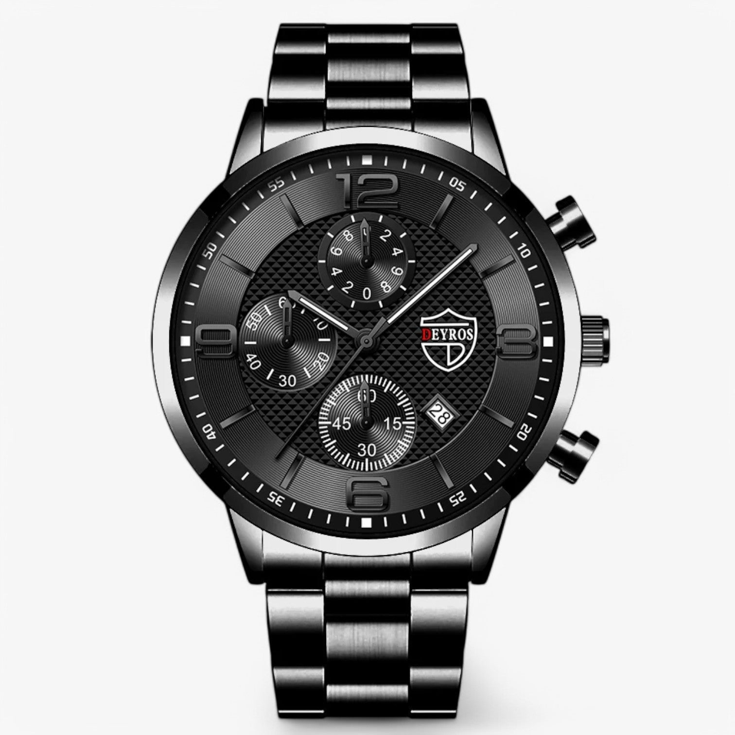 Emilio | Luksus & Præcision – Stål Herreur med Luminøse Funktioner - Sort Sort - watches - {{ product_tags }