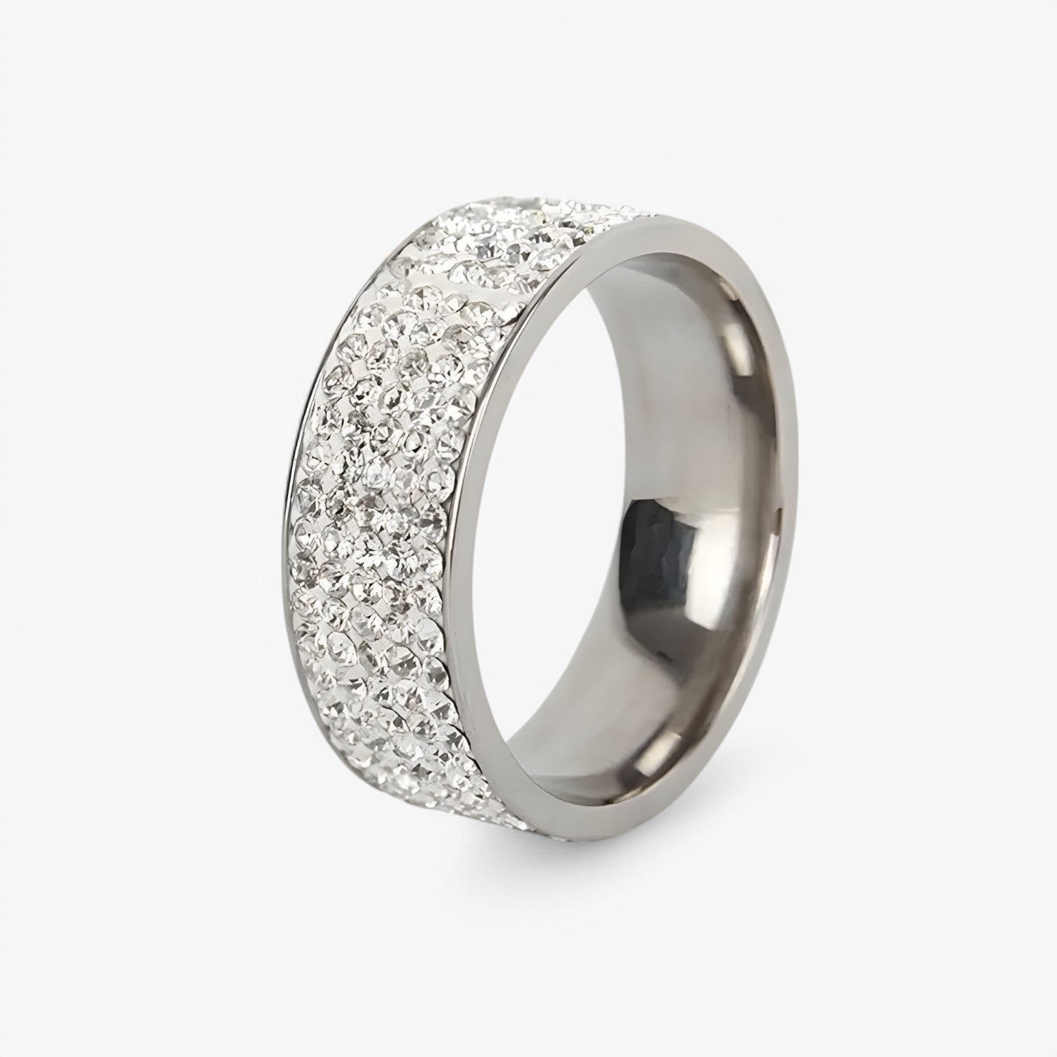 Celeste | Luksus rustfrit stål ring med krystalsten - Elegant vielsesring - sølv - watches - {{ product_tags }