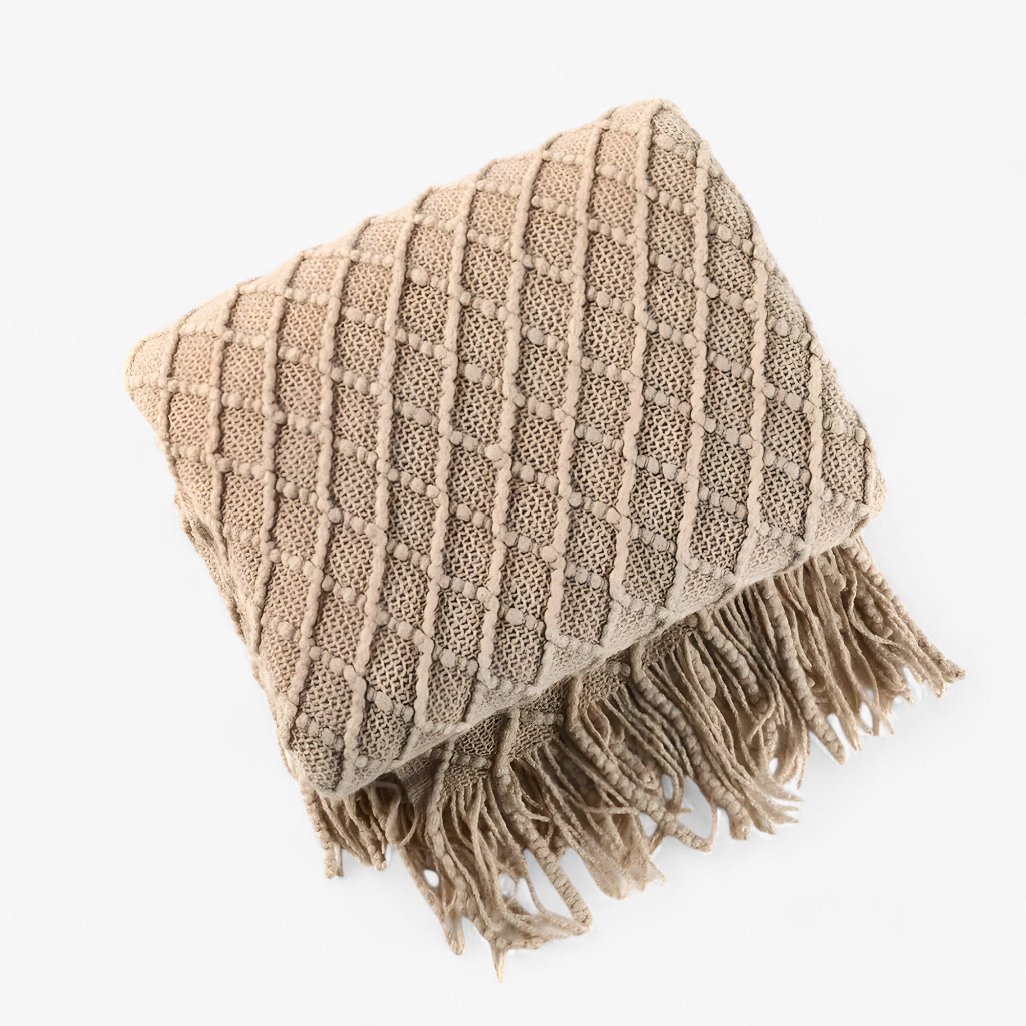 Ely | Nordisk Kasjmirlook Tæppe - Elegant og Komfortabel - Khaki - Ely | Nordisk Kasjmirlook Tæppe - Elegant og Komfortabel - €25 - {{ product_tags }