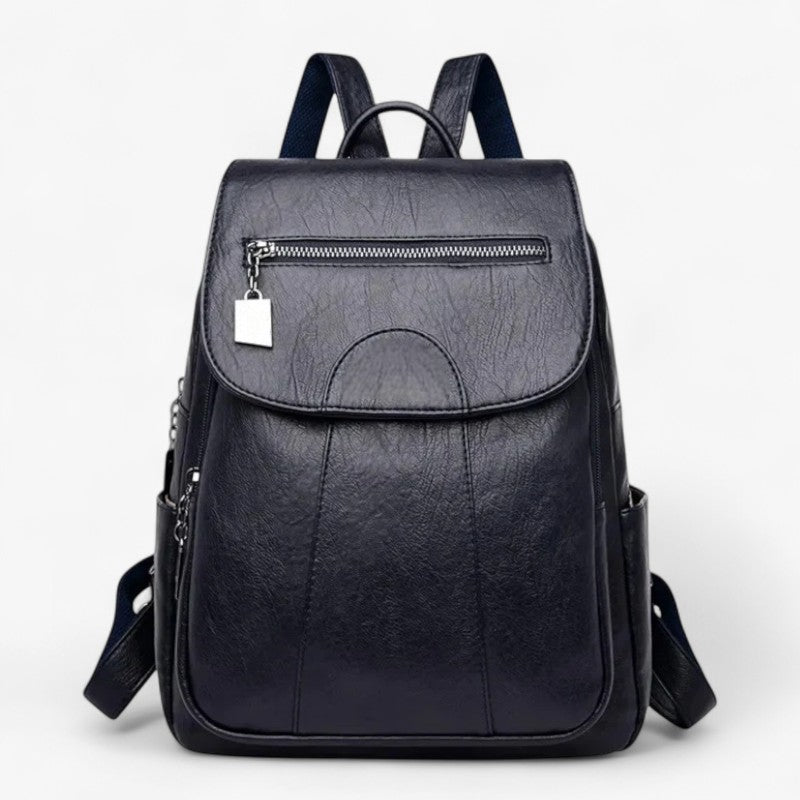 Laura | Vintage læder rygsæk – blød, stilfuld og perfekt til rejser - Mørkeblå - bags - {{ product_tags }