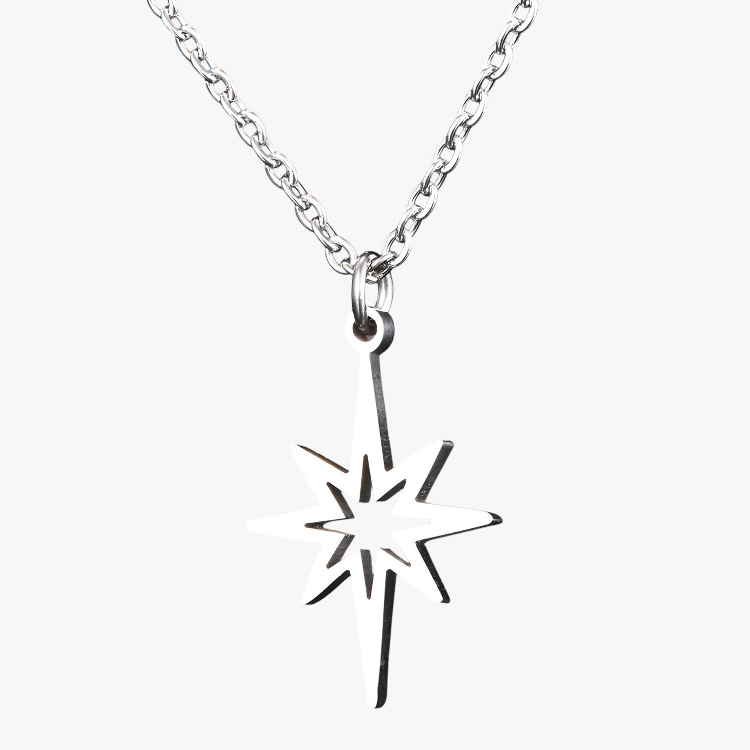 Lilith | Elegant halskæde med stjernevedhæng i rustfrit stål - Sølv 45cm - other - {{ product_tags }
