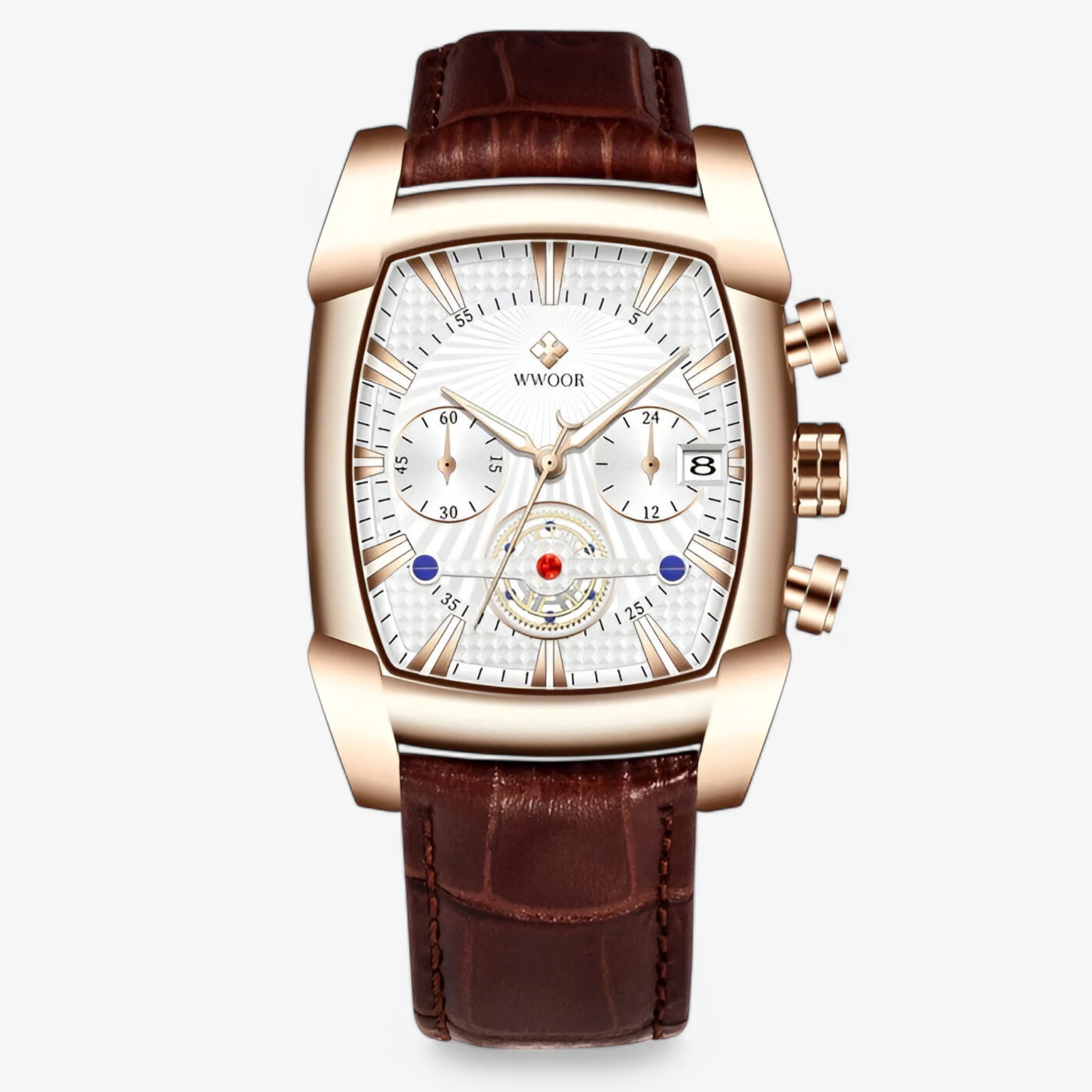 Dante | Luksus sportsur i læder - Hvid rose - watches - {{ product_tags }