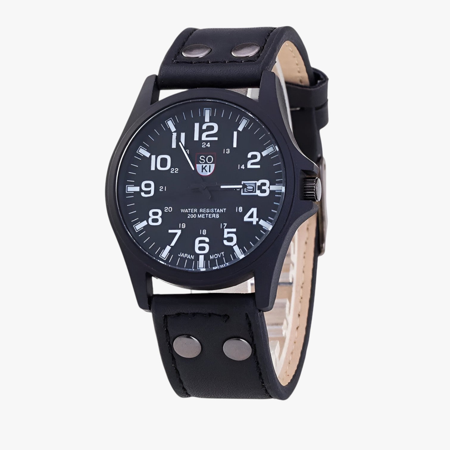 Claudio | Eleganza hverdag – Herreur med dato og sportslig stil - sort - watches - {{ product_tags }