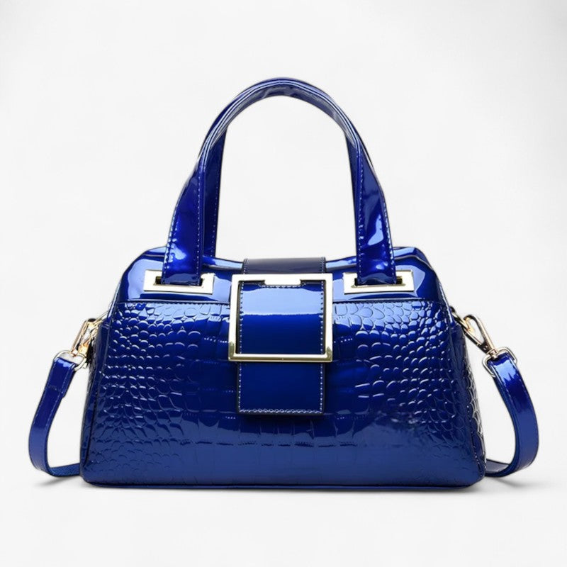 Dania | Elegant & Rummelig – Luksus Krokodillemønster Tote Bag - Blå - bags - {{ product_tags }