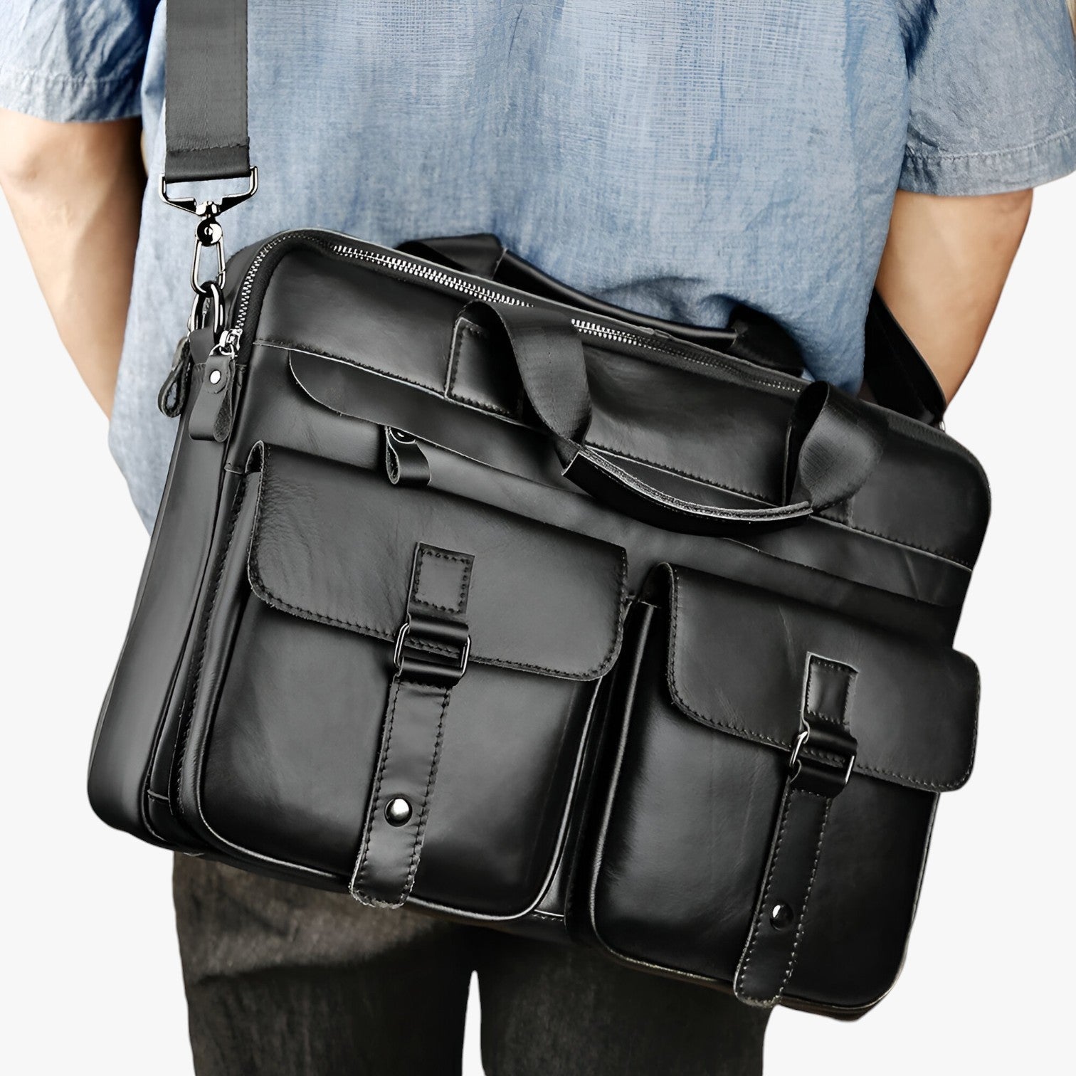 Jasiel | Luksus Læder Laptoptas – Støv og Praktisk til Arbejde - - bags - {{ product_tags }