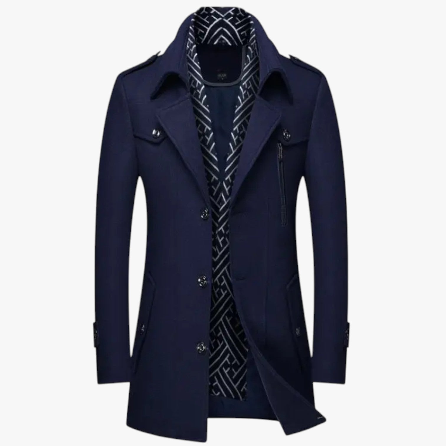 Dalton | Elegance og varme - Lang uldfrakke til vinteren - Marineblå - Dalton | Elegance og varme - Lang uldfrakke til vinteren - €25 - {{ product_tags }