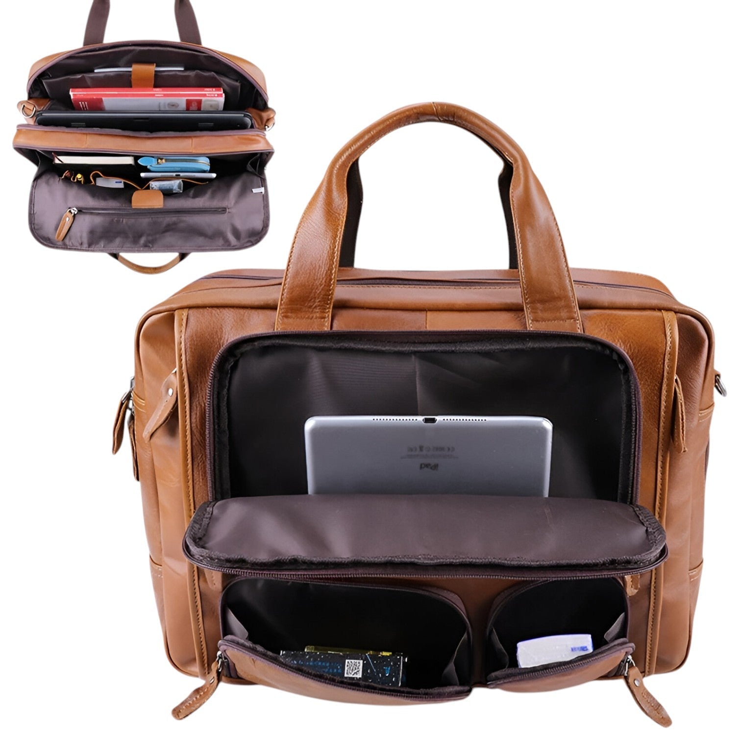 Murphy | Luksus og rummelig - læderlaptoptas til arbejde og rejse - - bags - {{ product_tags }