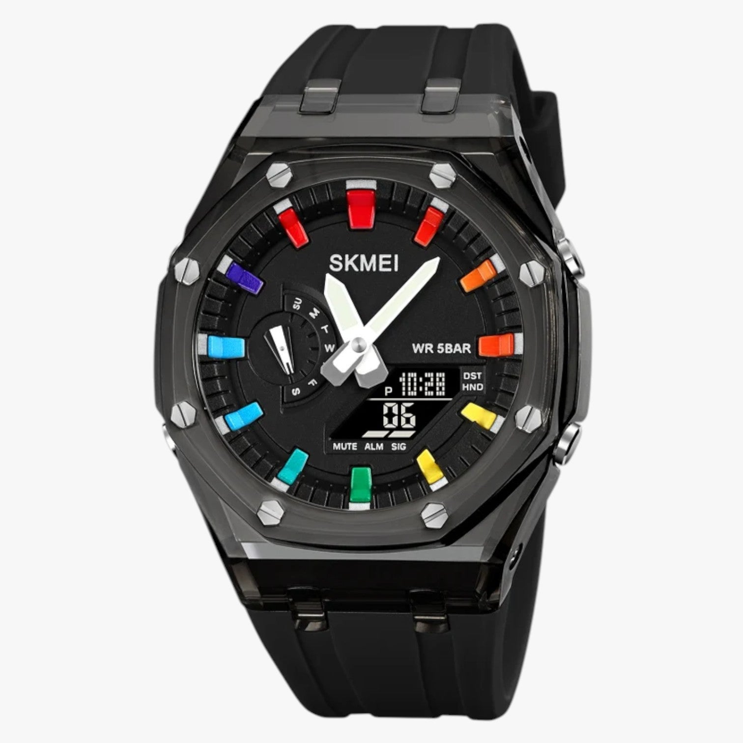 Fabian | Transparent digital ur med 5 ATM vandtæthed, alarm og intelligente funktioner - mode Sort Sort - Fabian | Transparent digital ur med 5 ATM vandtæthed, alarm og intelligente funktioner - €25 - {{ product_tags }