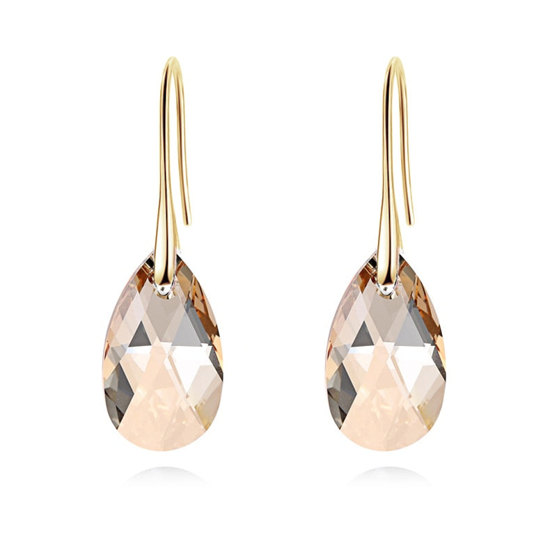 Dråbeøreringe i krystal - GS Crystal. Guld - women's fashion - {{ product_tags }