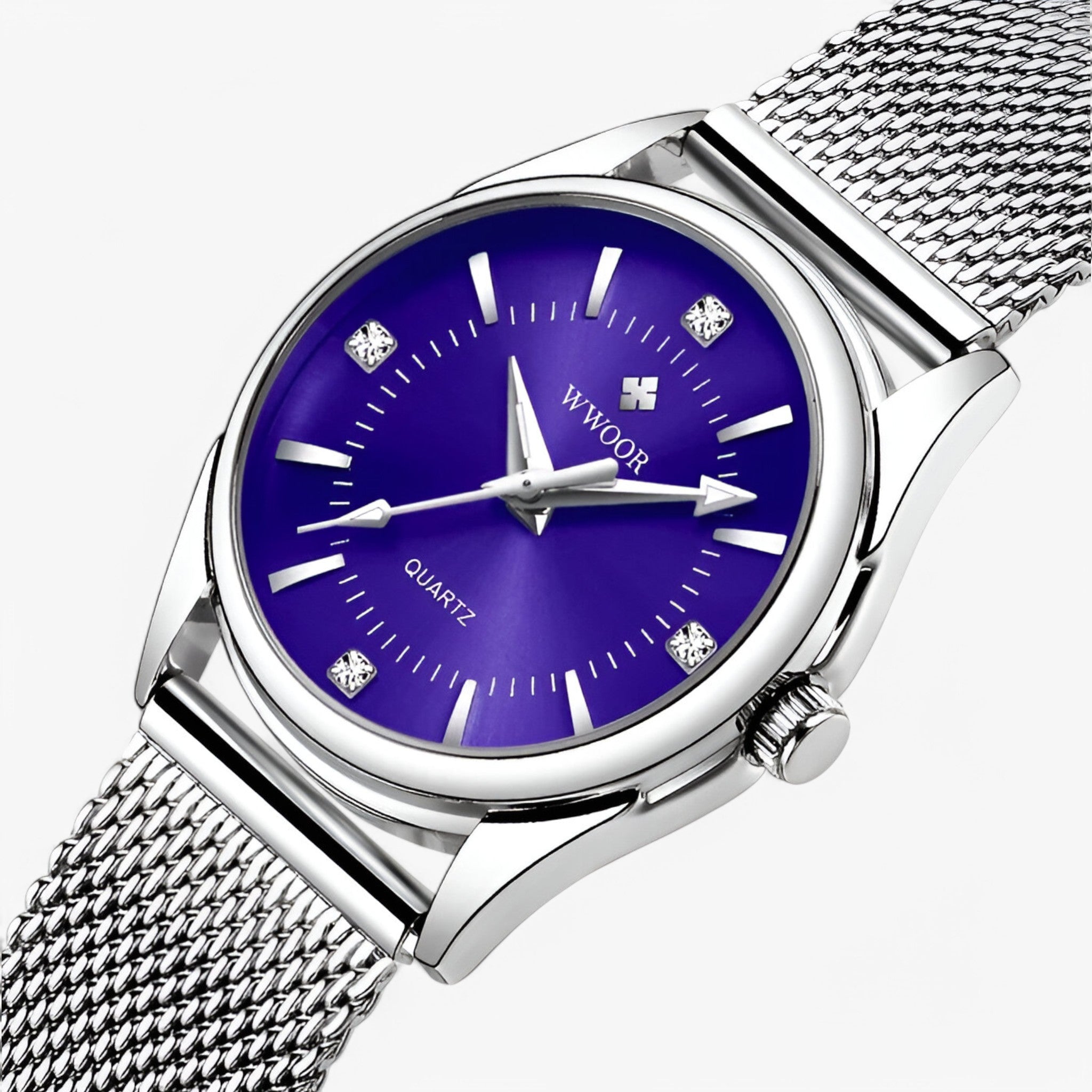 Maria | Luksus elegant guld dameur med diamanter - blå - watches - {{ product_tags }