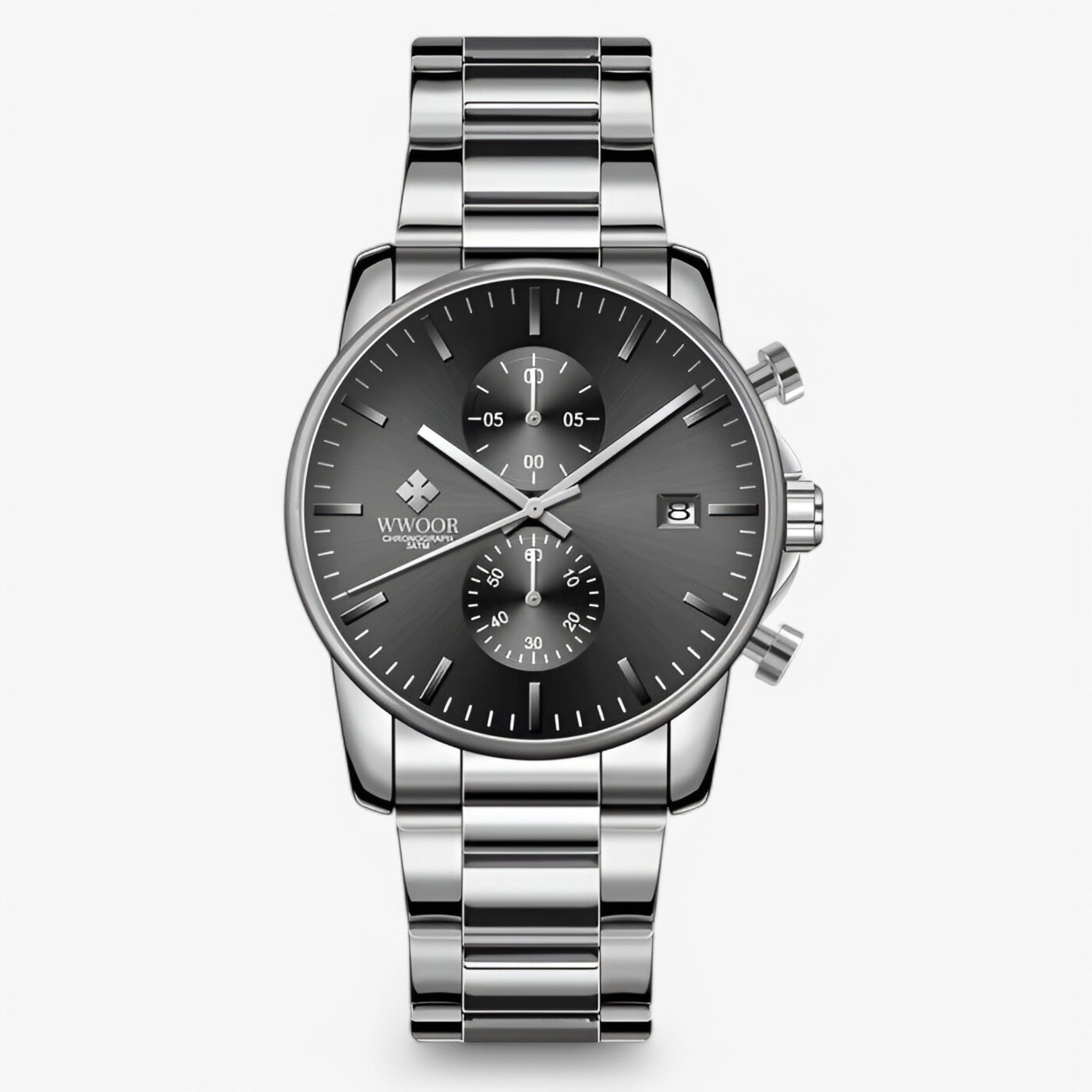 Marko | Letvægts kronograf i rustfrit stål - Sort og hvid - watches - {{ product_tags }