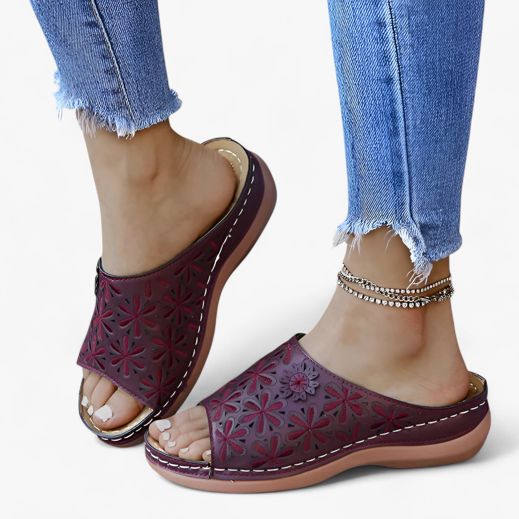 Ianne | Blomstrede sandaler – Elegante og komfortable - - shoes - {{ product_tags }