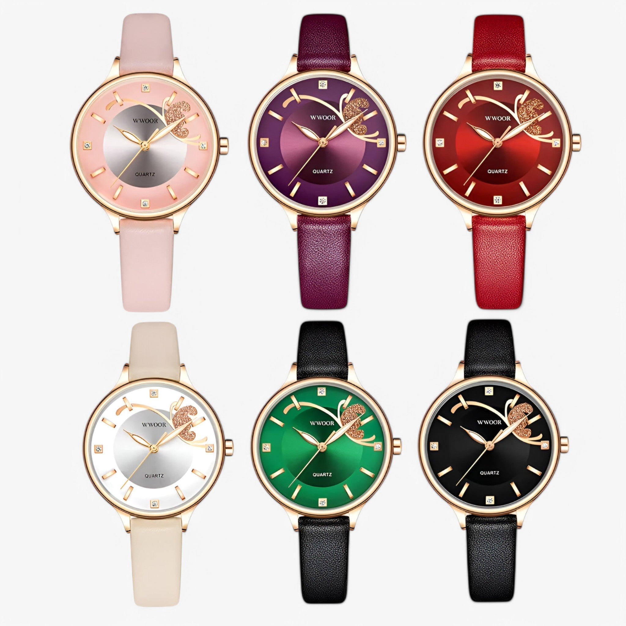 Vivian | Luksus hvidt læder quartz ur - - watches - {{ product_tags }
