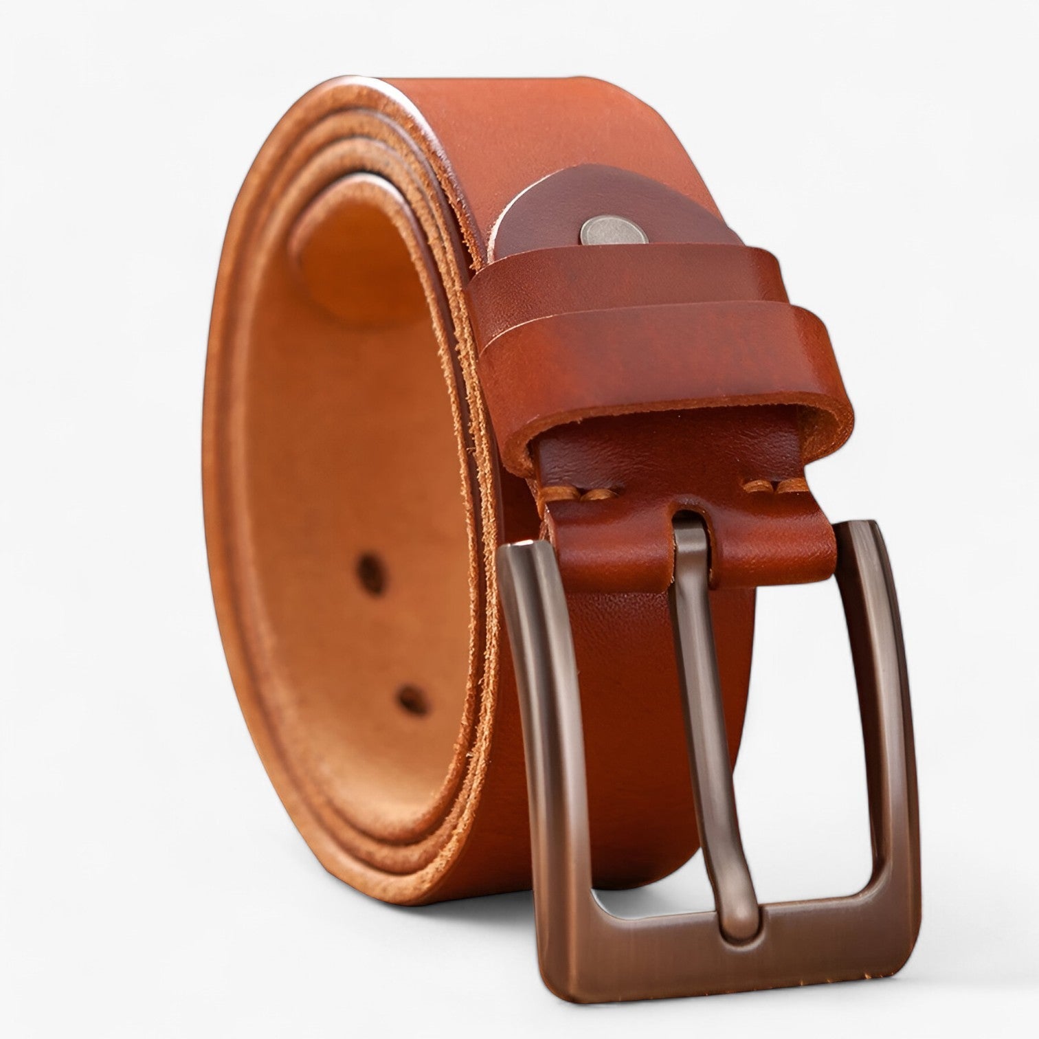 Owen | Luksus herre bæltet i ægte læder – bæredygtigt, stilfuldt og komfortabelt - KAFFE - men's fashion - {{ product_tags }