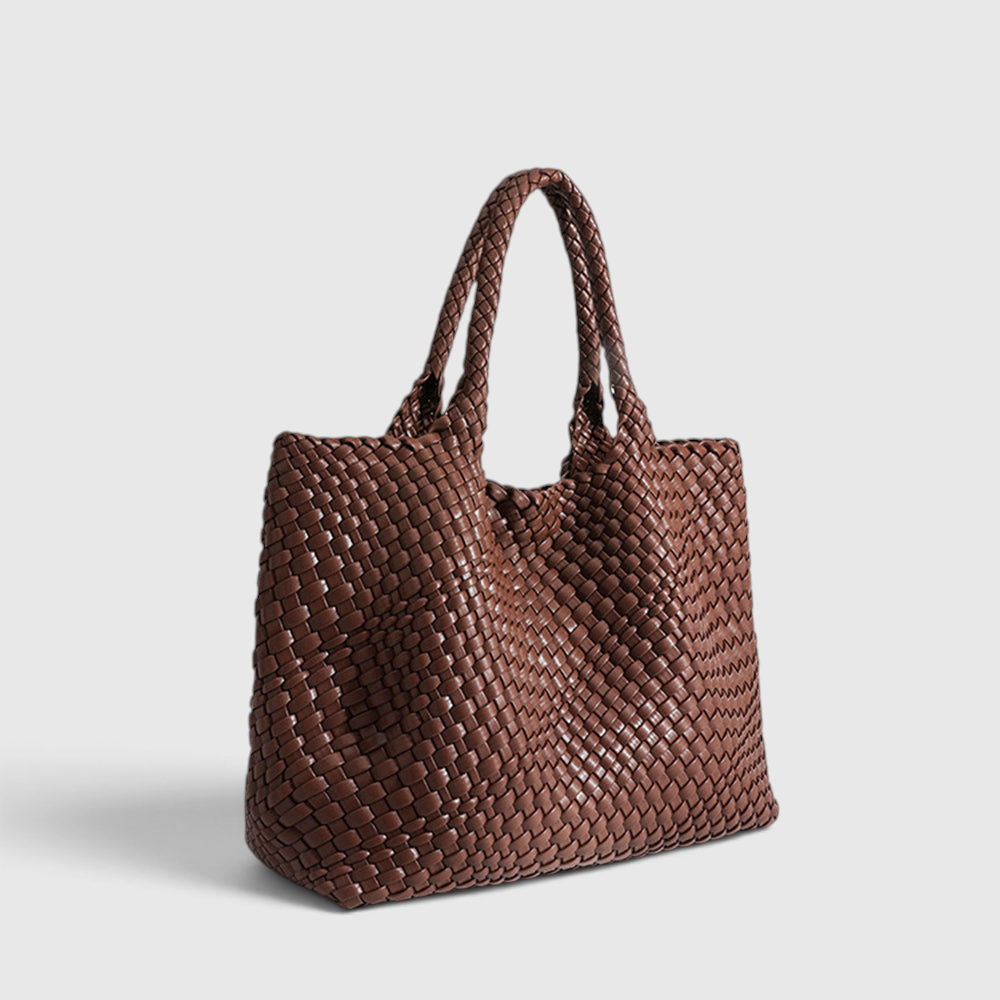 Flettet Tote Bag – Luksushåndtaske med Rummeligt Design