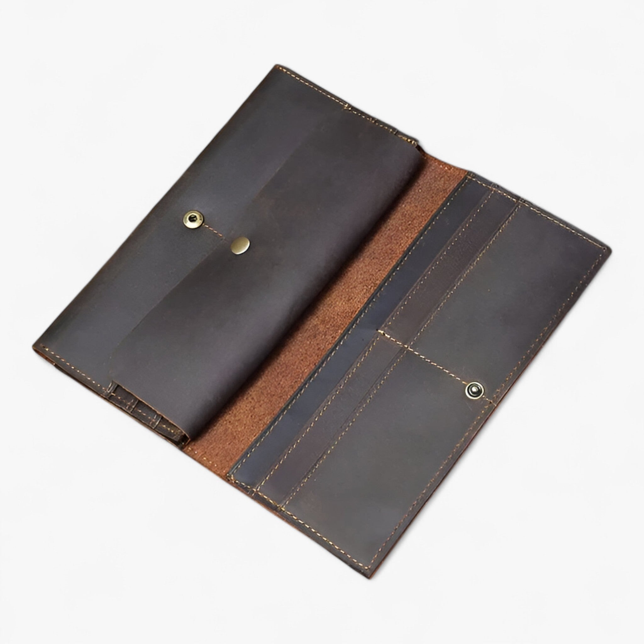 Læder Lang Portemonnee til Mænd med Stort Telefonrum - - men's fashion - {{ product_tags }