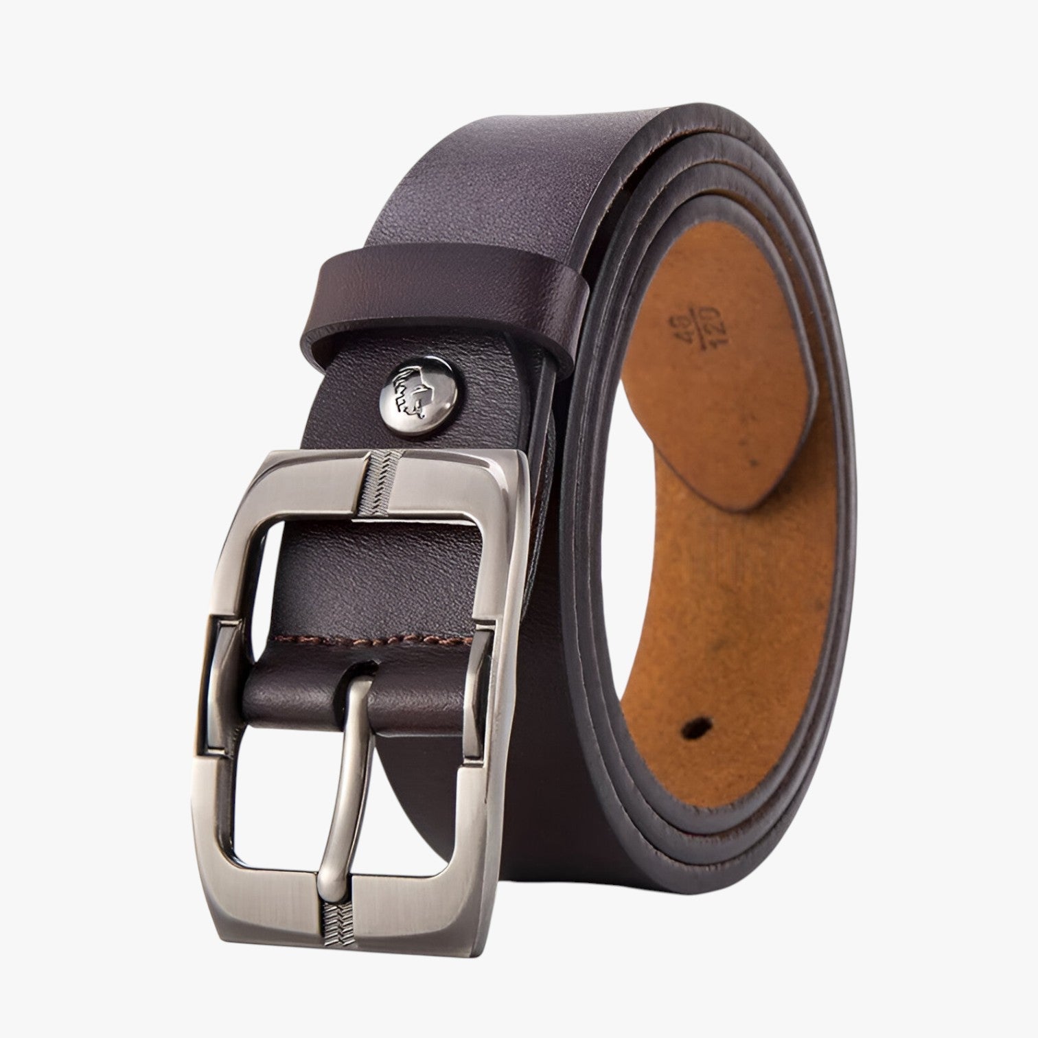 Bryson | Bælte i luksuriøst læder med nålespænde - Kaffe - men's fashion - {{ product_tags }