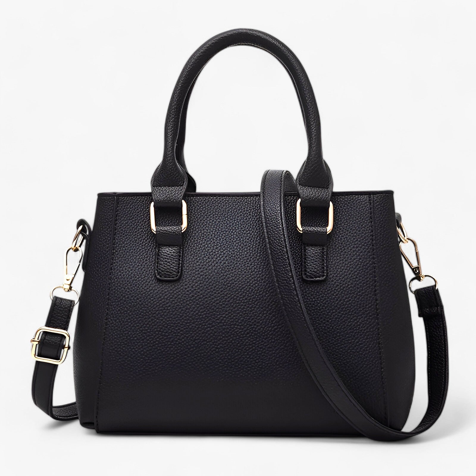 Lena | Stilfuld læder-messenger taske med blød pompon - - bags - {{ product_tags }