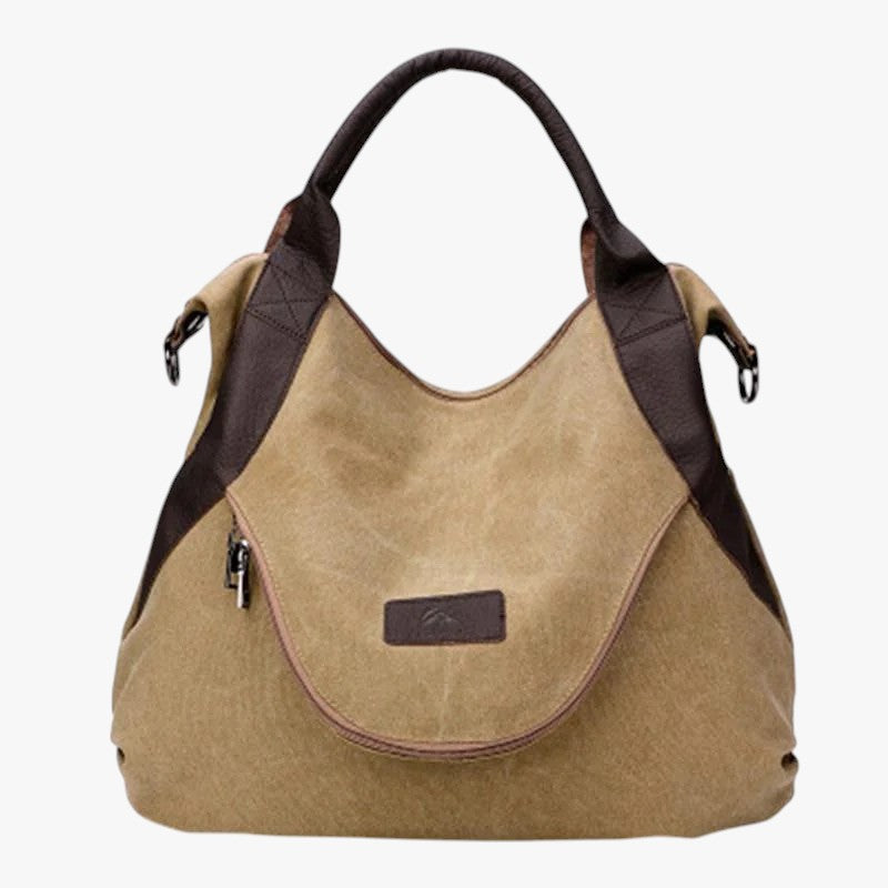 Stor lærredstaske med lomme - Khaki - bags - {{ product_tags }