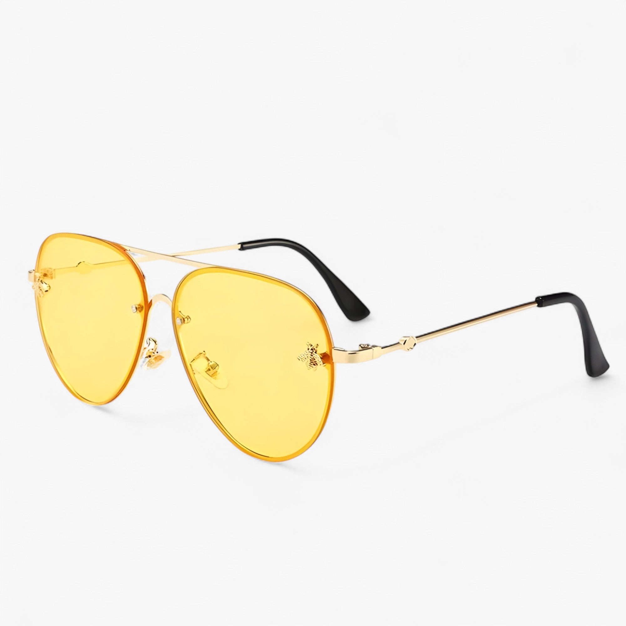 Joris | Bee Pilot Vintage solbriller med metalstel - gult guld - watches - {{ product_tags }