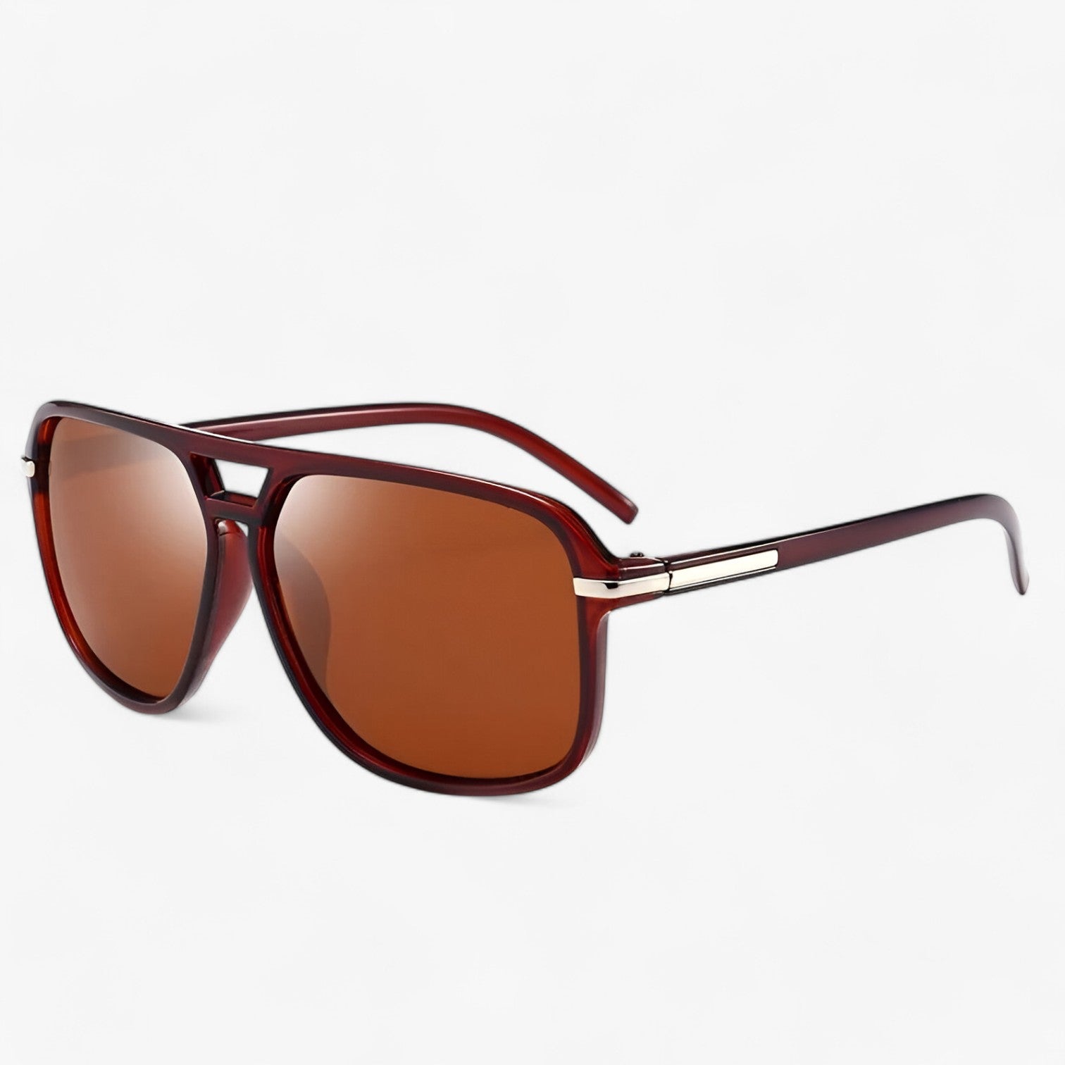 Mel | Vintage Gepolariseret Pilotbrille med UV400 Beskyttelse - BRUN - BRUN - men's fashion - {{ product_tags }