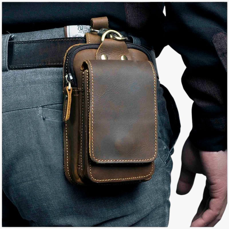 Ægte Læder Herre Hoftepose - - bags - {{ product_tags }
