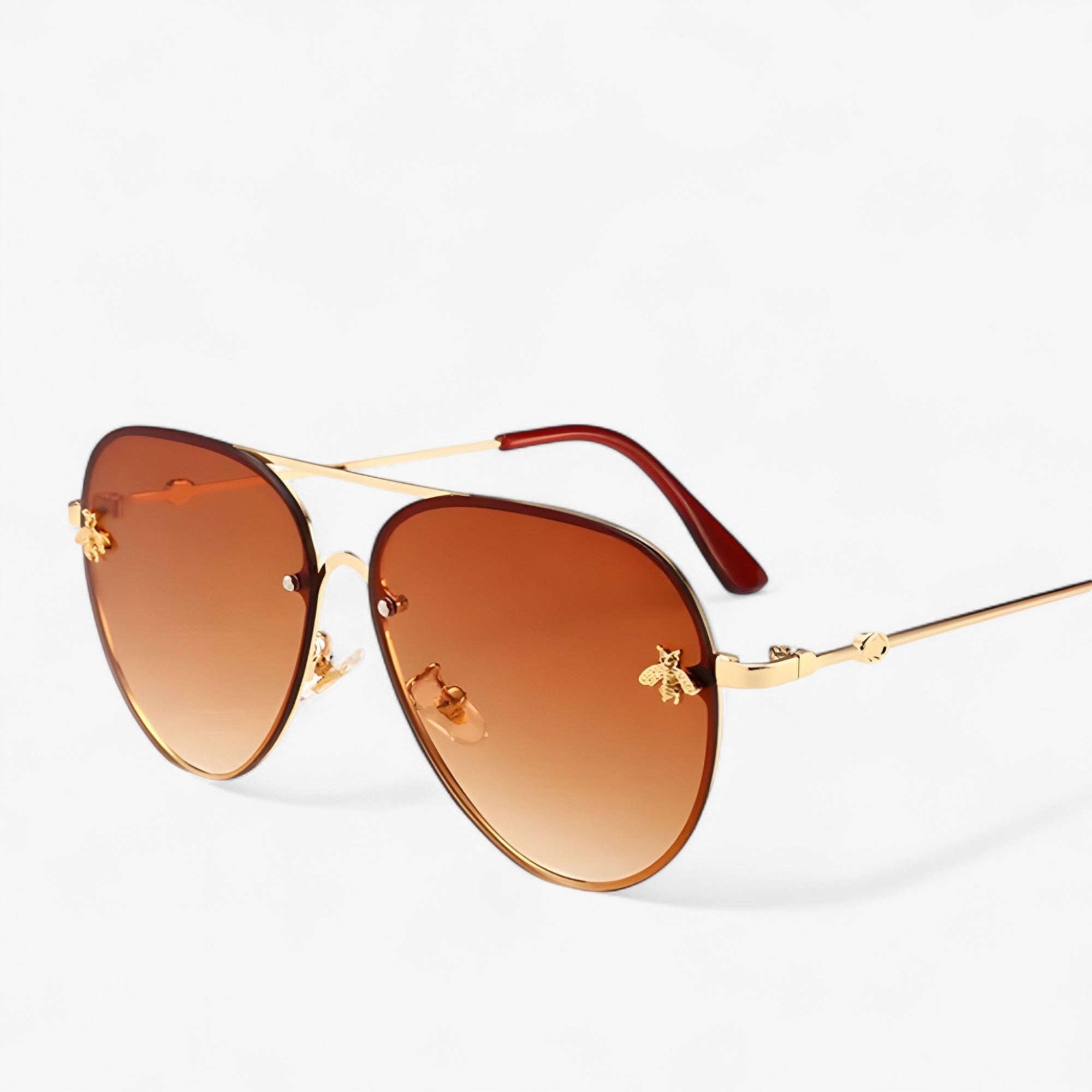 Joris | Bee Pilot Vintage solbriller med metalstel - gylden te - watches - {{ product_tags }