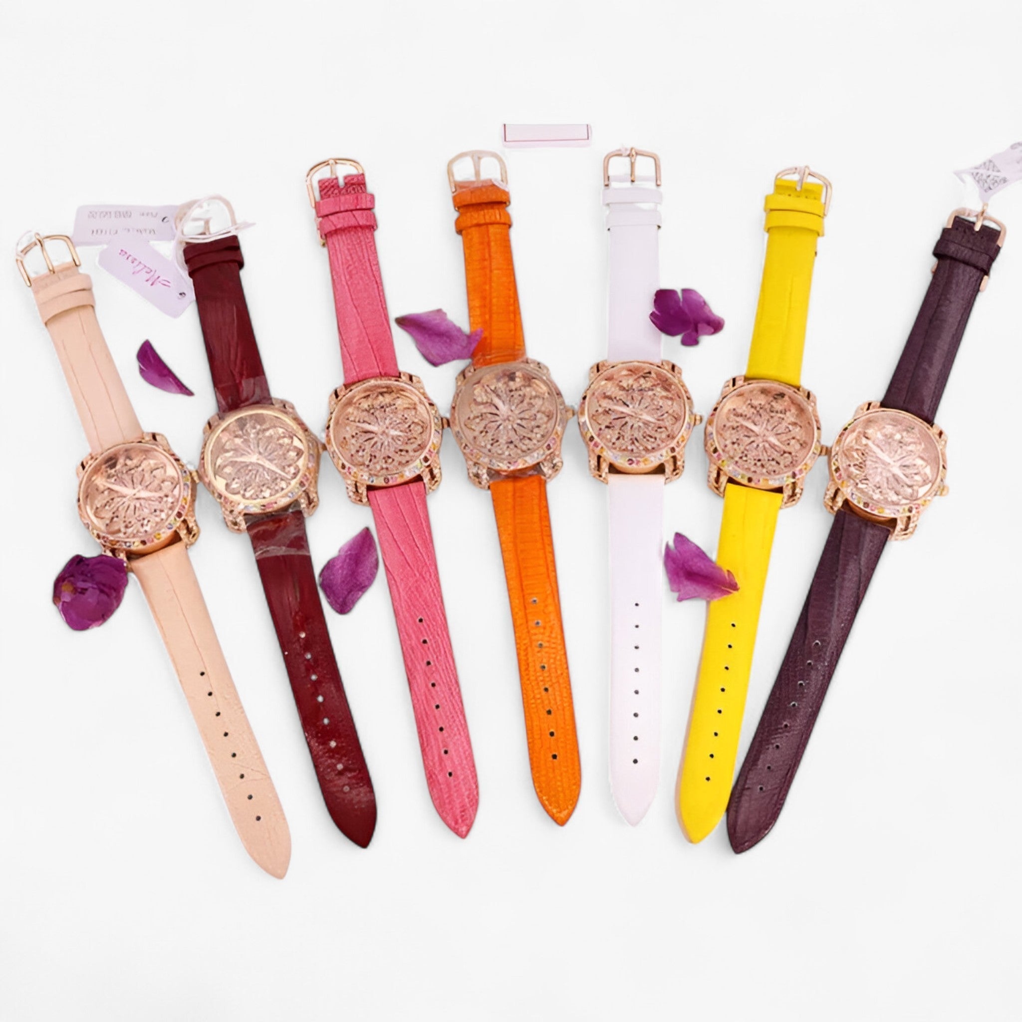 Yolanda | Candy Crystal Quartz dameur med læderrem - - watches - {{ product_tags }
