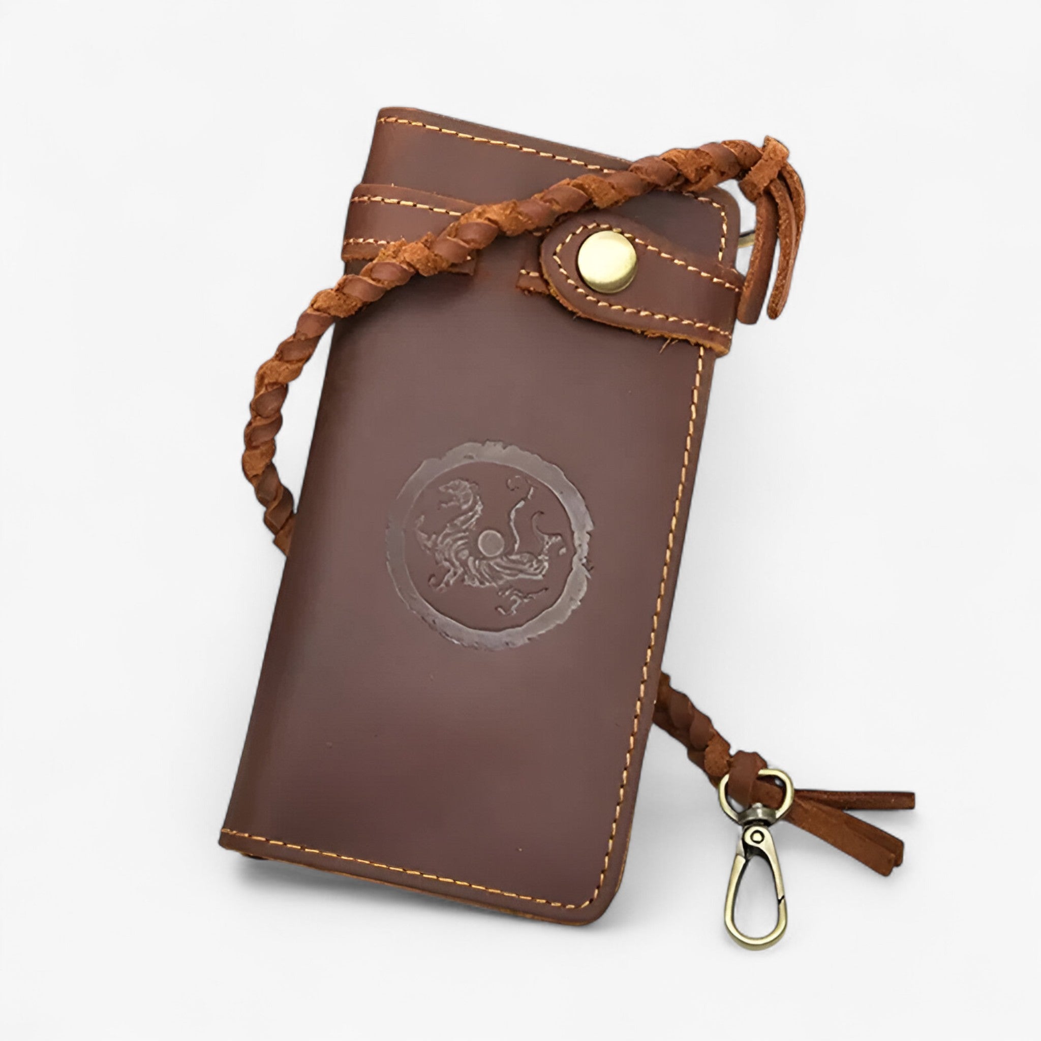 Vintage Læder Herre Wallet - Brun drage - bags - {{ product_tags }
