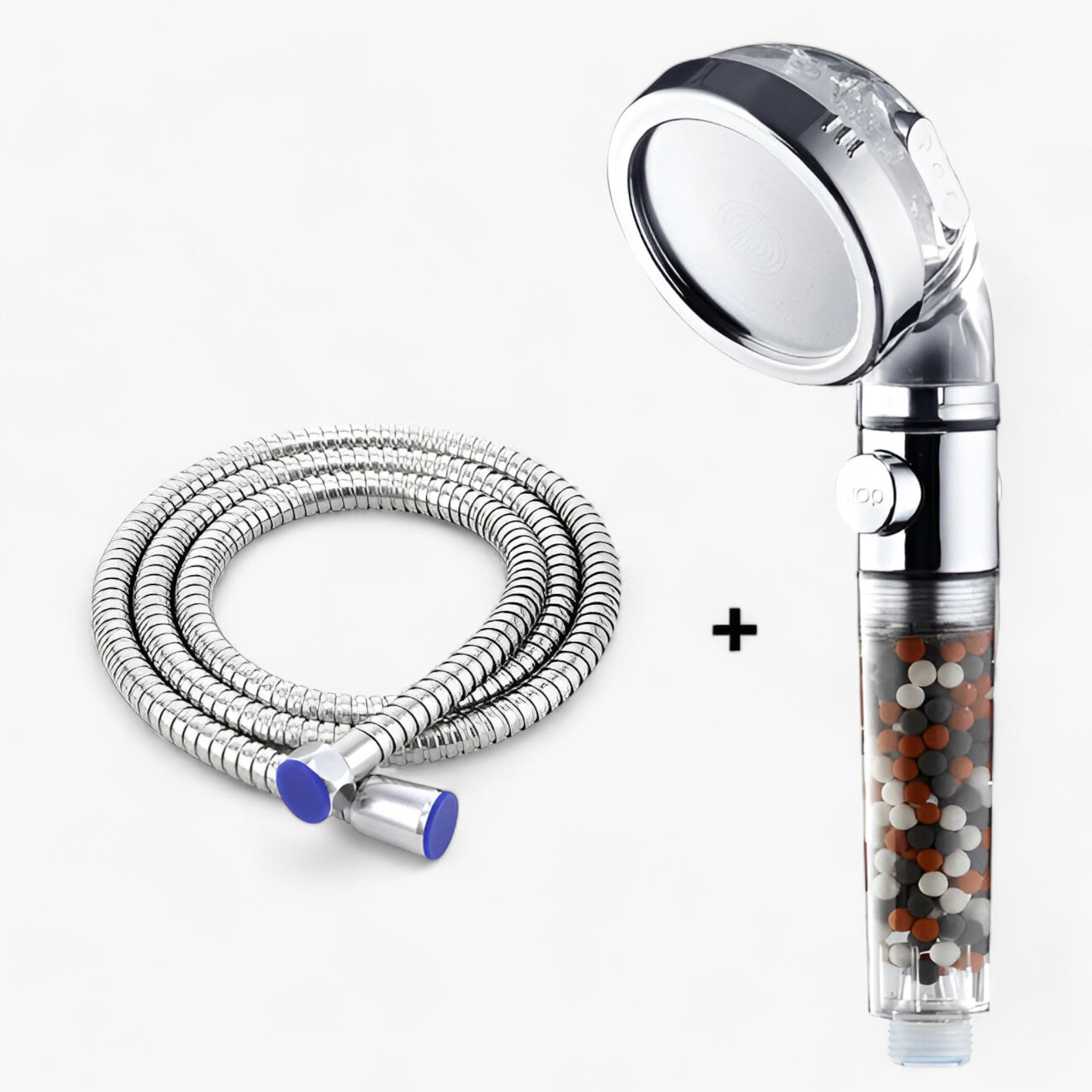 PureFlow | Højtryksbruserhoved - 3 indstillinger og turmalinfiltret - Bruse og slange - PureFlow | Højtryksbruserhoved - 3 indstillinger og turmalinfiltret- €25 - {{ product_tags }