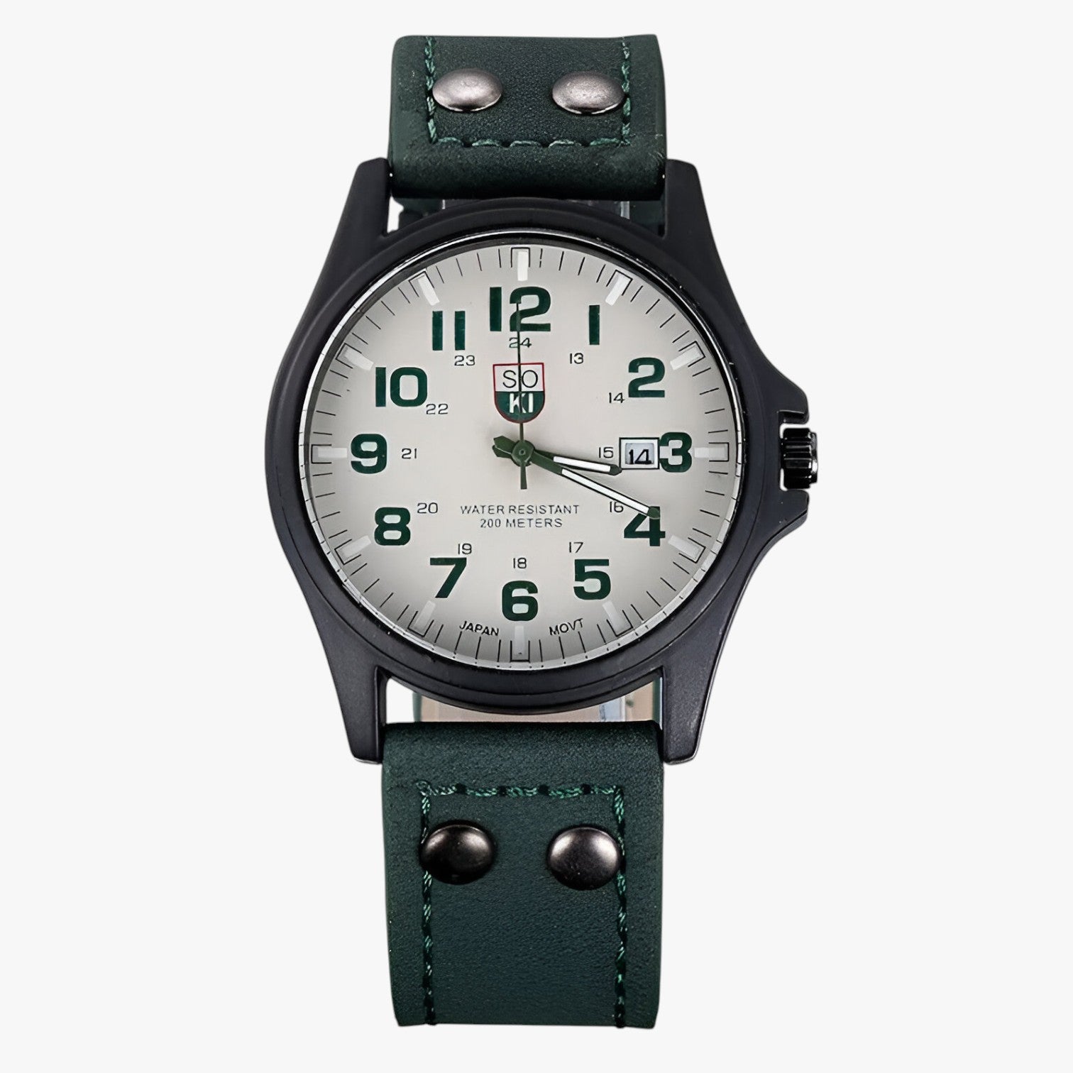 Claudio | Eleganza hverdag – Herreur med dato og sportslig stil - grøn - watches - {{ product_tags }