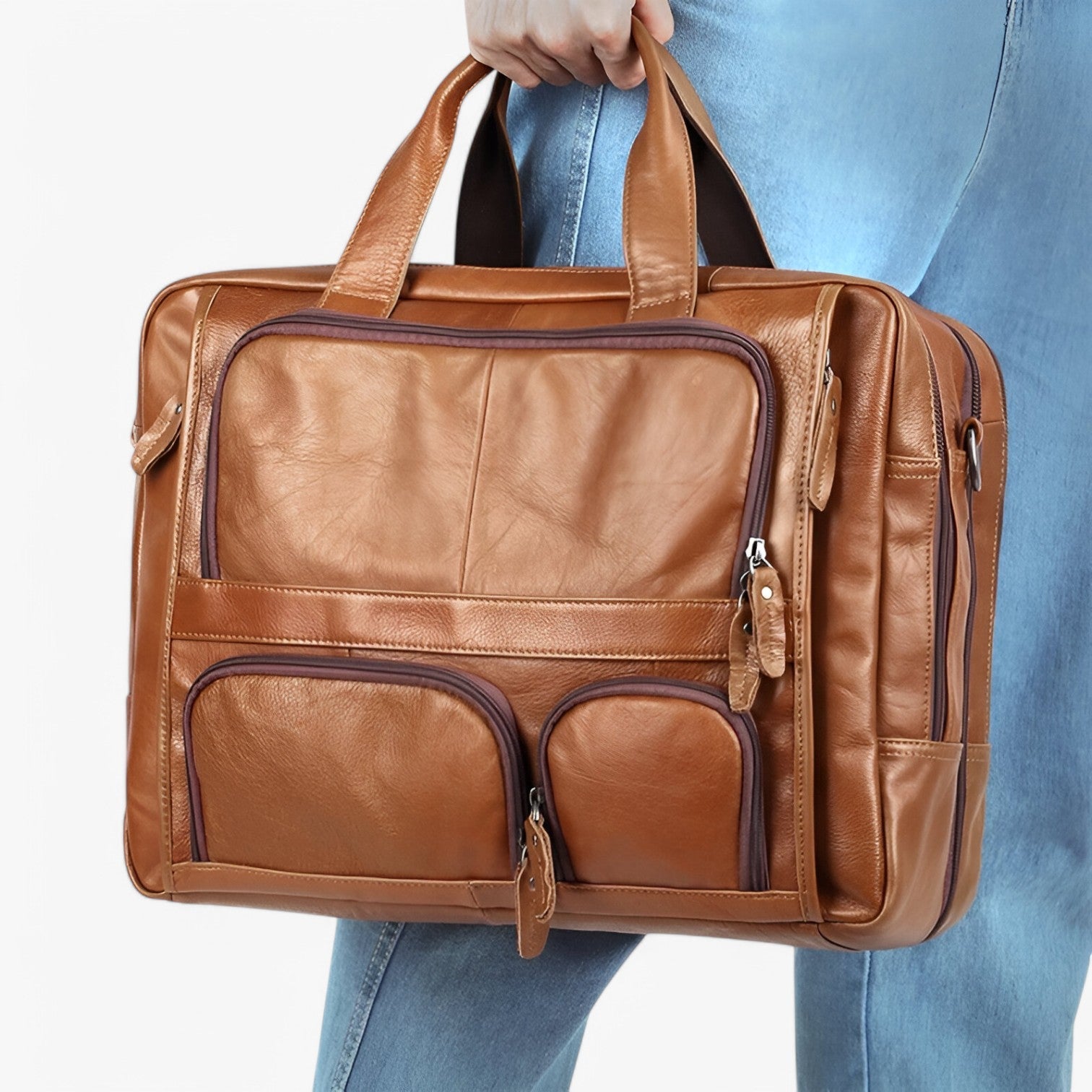 Murphy | Luksus og rummelig - læderlaptoptas til arbejde og rejse - - bags - {{ product_tags }