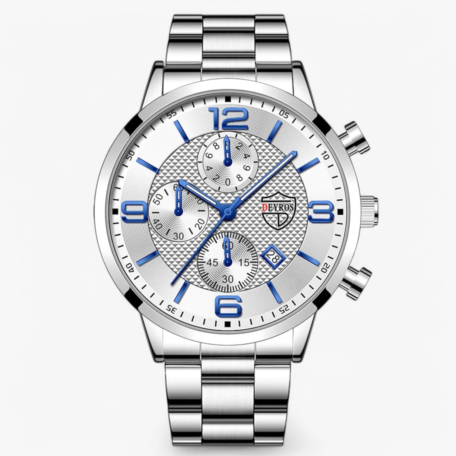 Emilio | Luksus & Præcision – Stål Herreur med Luminøse Funktioner - Sølv Hvid - watches - {{ product_tags }