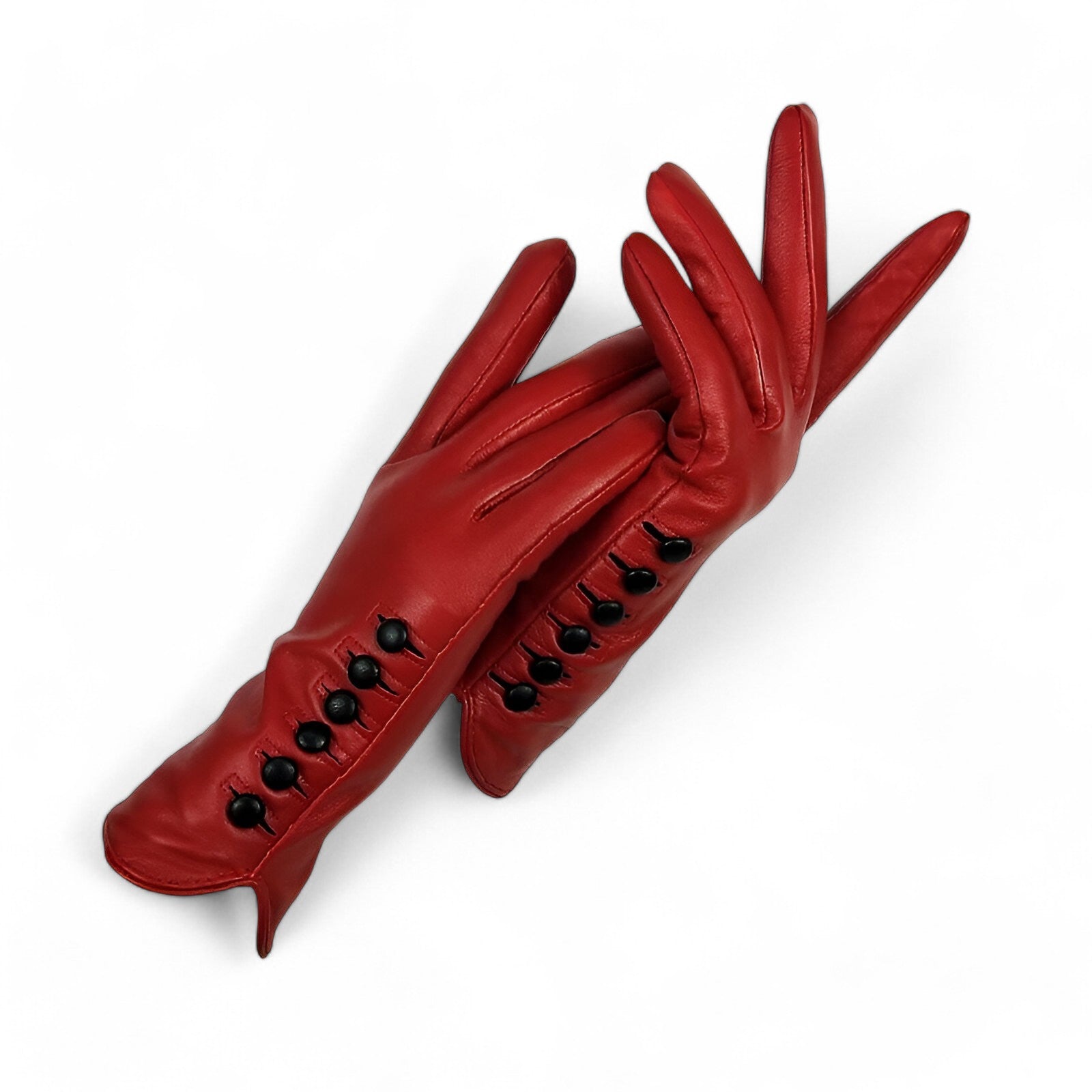 Myra | Luksus Læderhandsker til Kolde Dage - rød - winter - {{ product_tags }